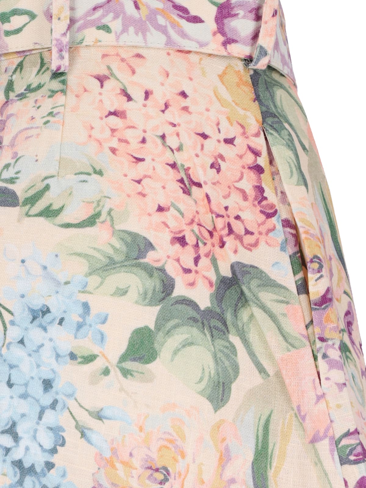 Shop Zimmermann Halliday Shorts In Multi Watercolour Floral