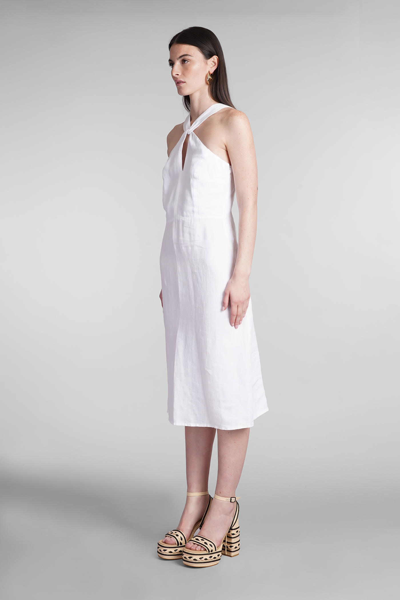 Shop 120% Lino Dress In White Linen