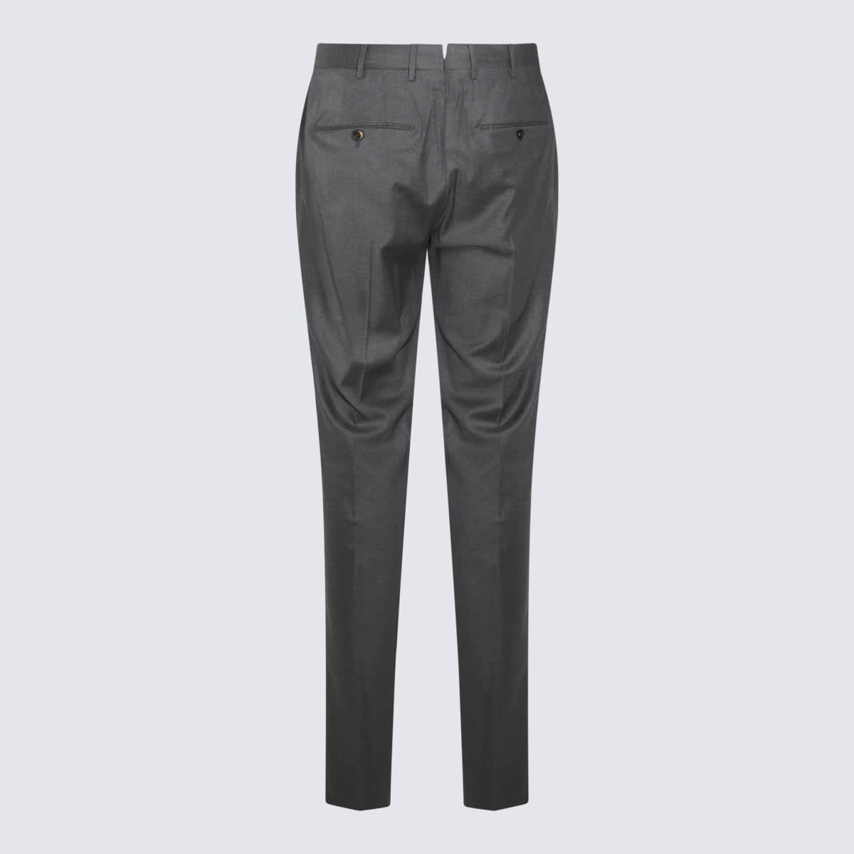 Shop Pt Torino Grey Wool Pants In Grigio Medio