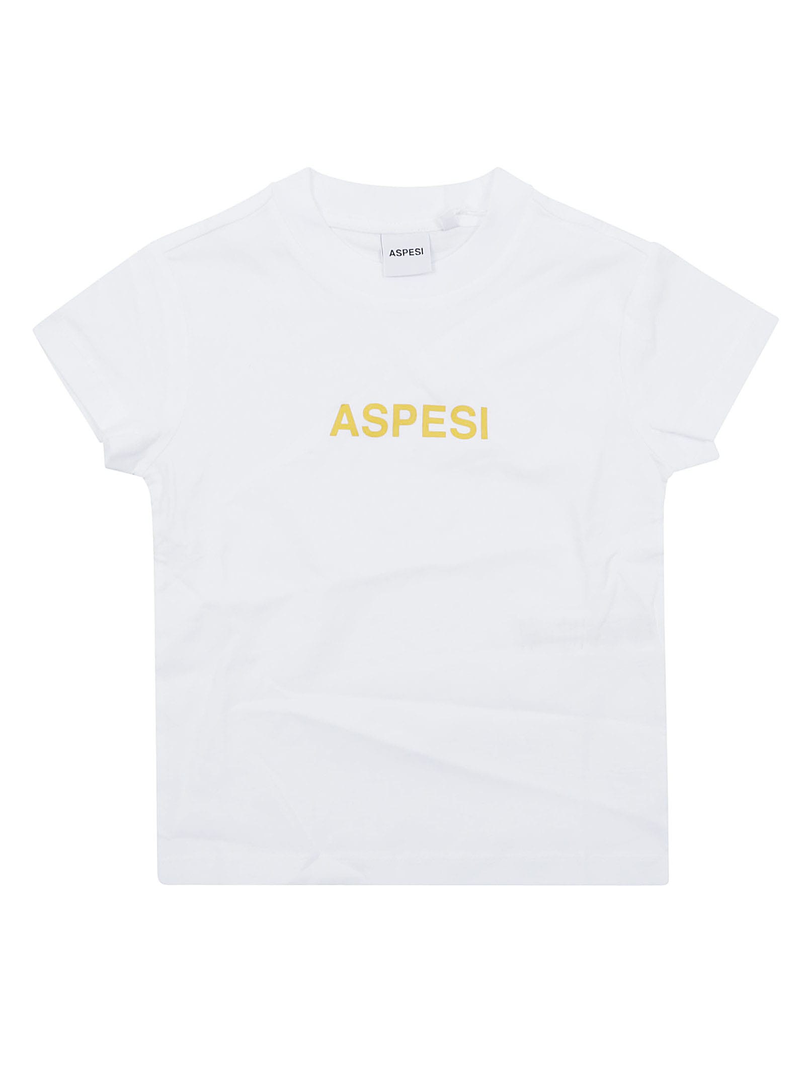 Aspesi Kids' T-shirt M/corta In Bianco Giallo Mimosa