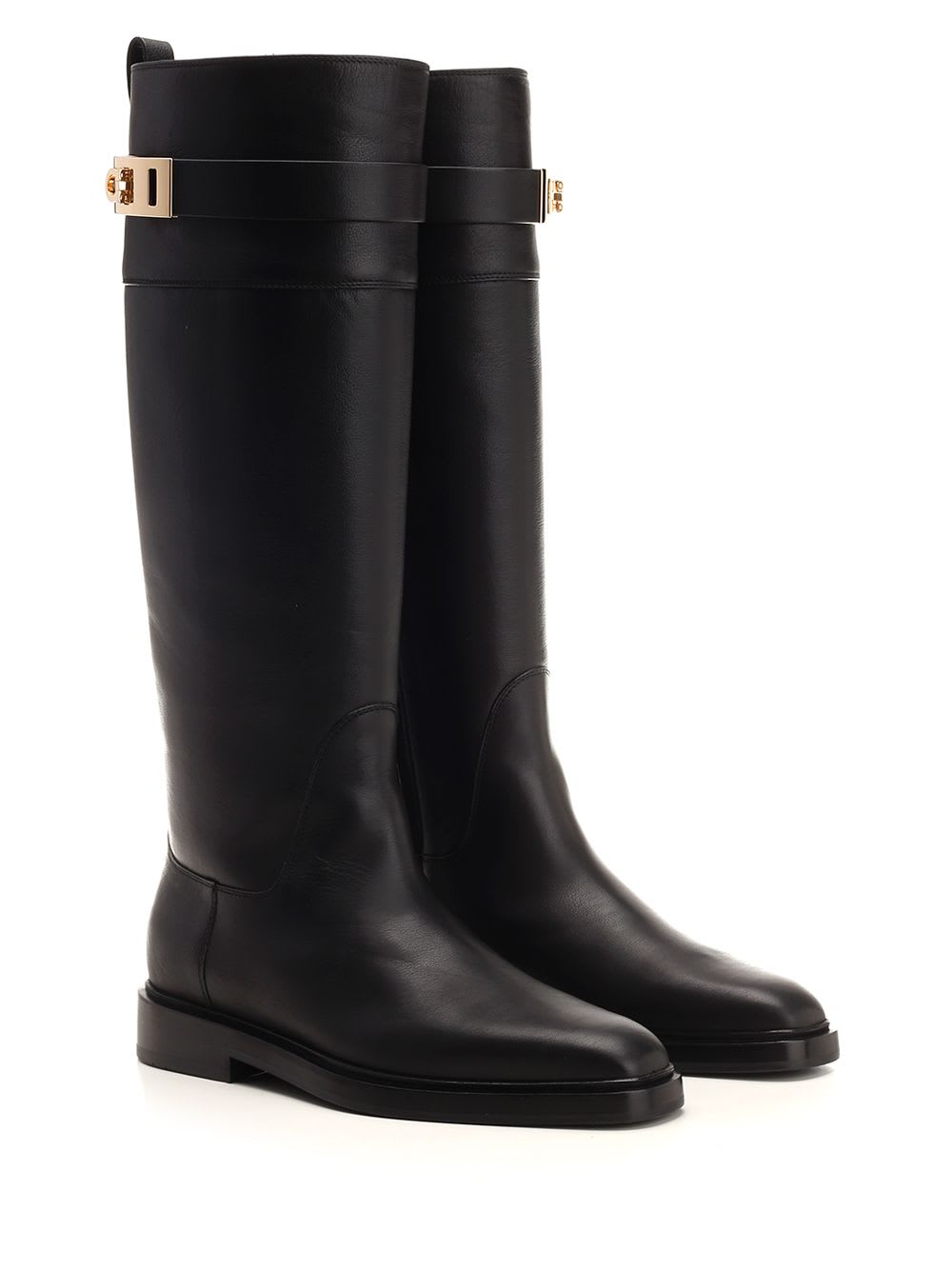 Shop Ferragamo Ornament Boot Hug In Black