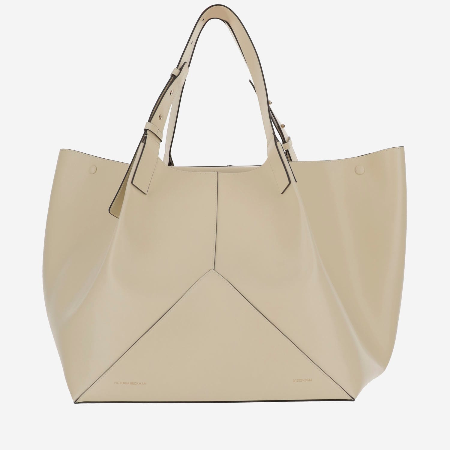 Shop Victoria Beckham Leather Handbag With Logo In White