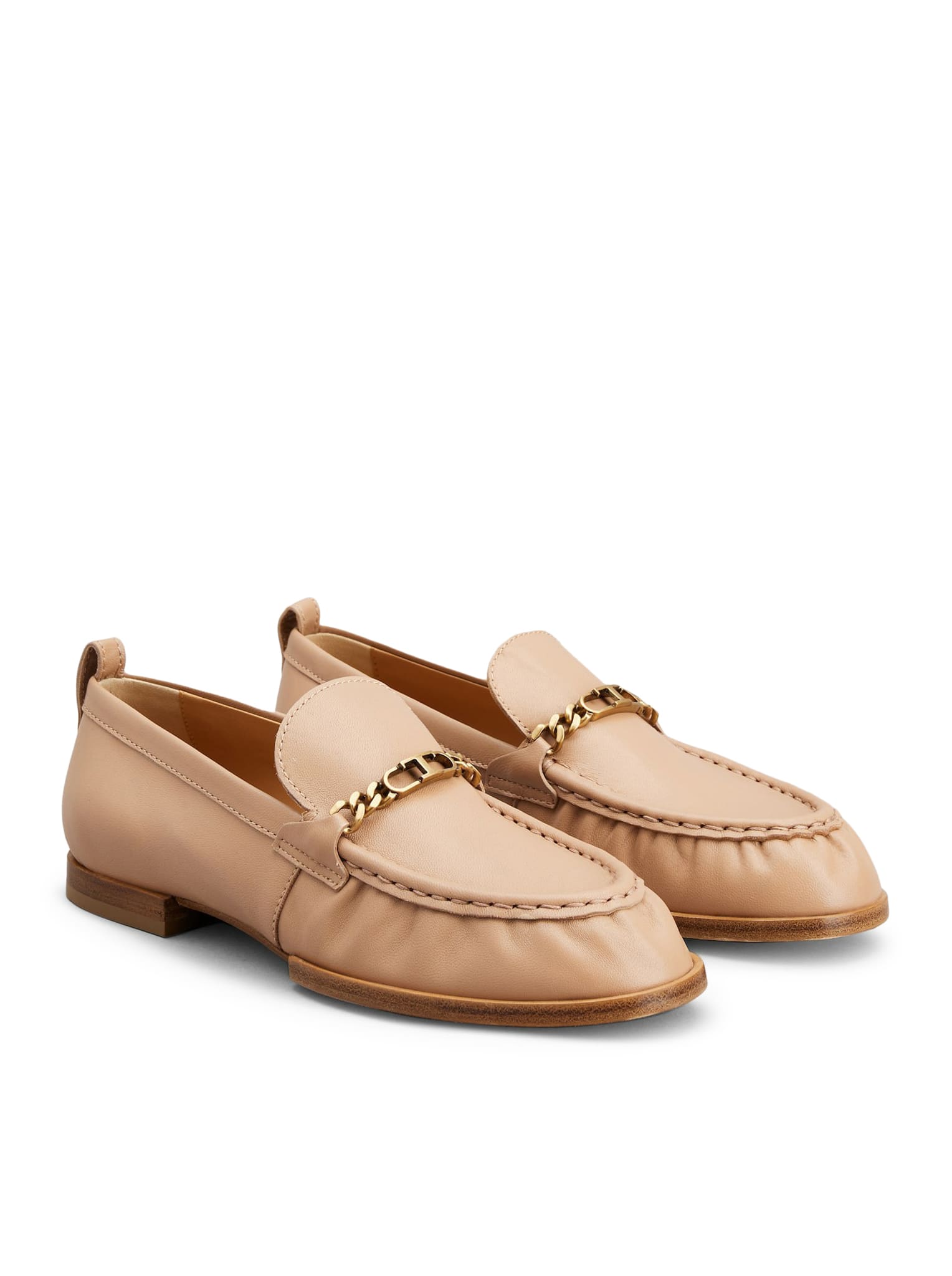 Shop Tod's T Chain Loafers In Rosa Primer