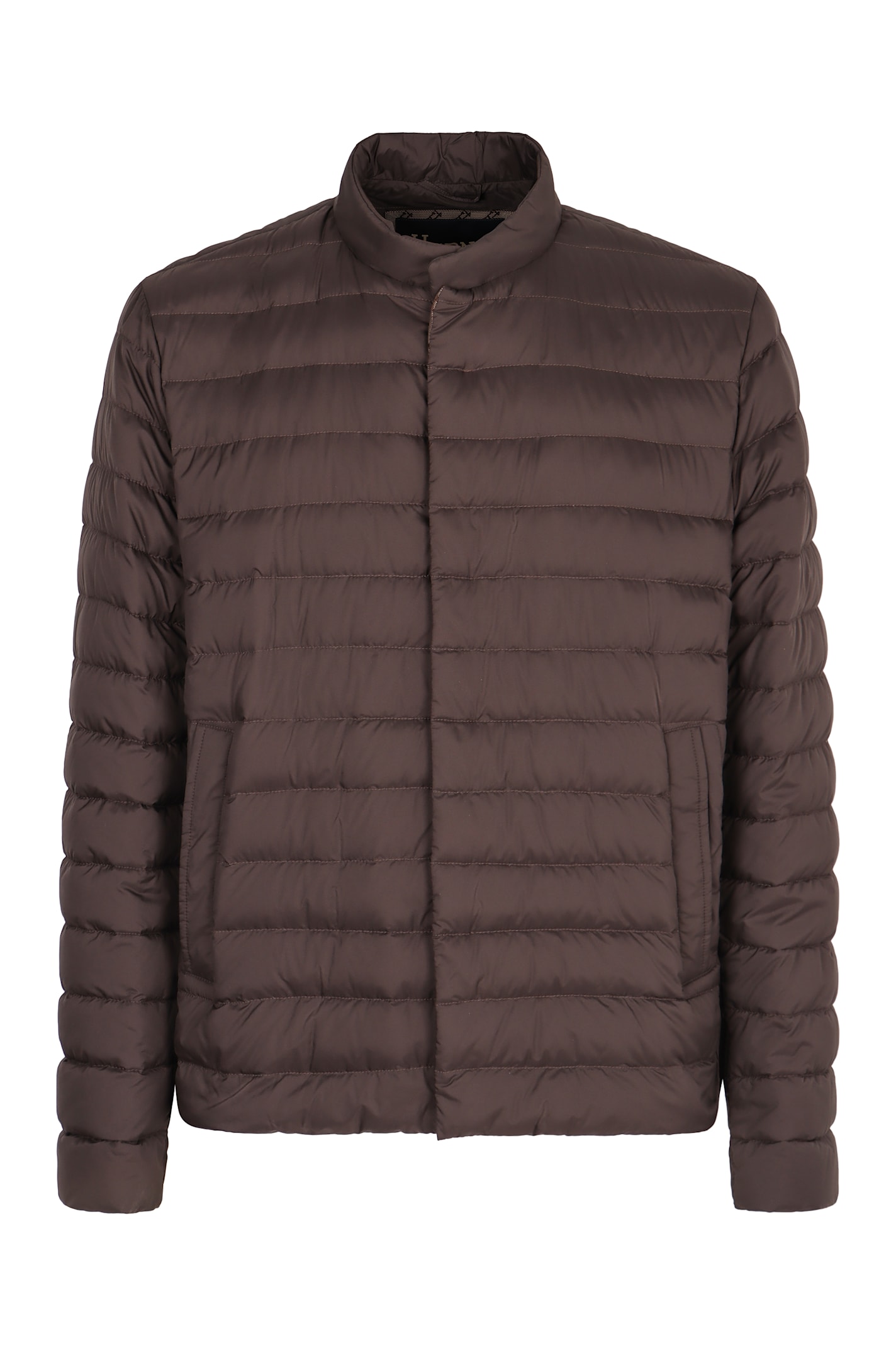 Herno Men's Short Down Jacket In Brown