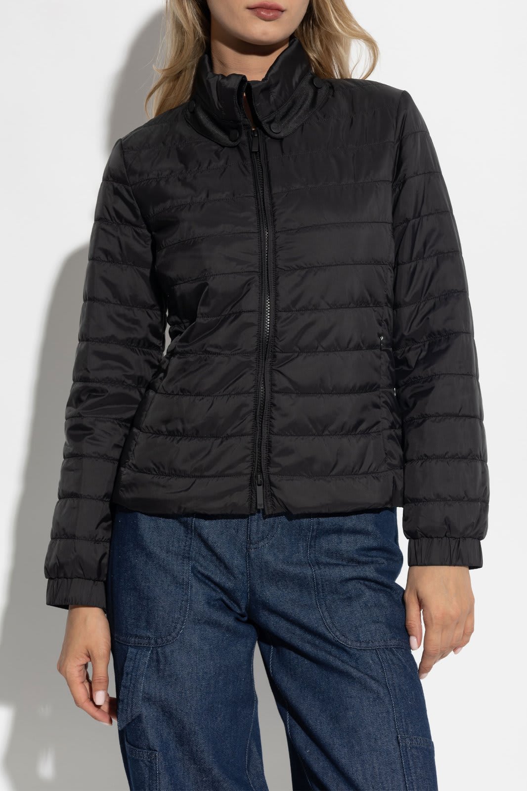 Shop Emporio Armani Quilted Jacket In Black