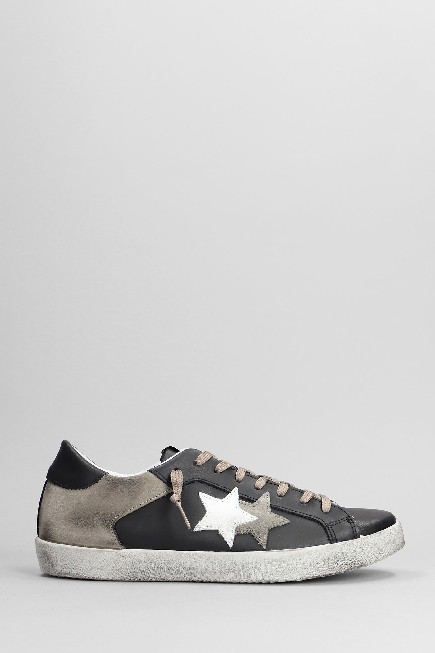 2star Sneakers In Black Suede And Leather