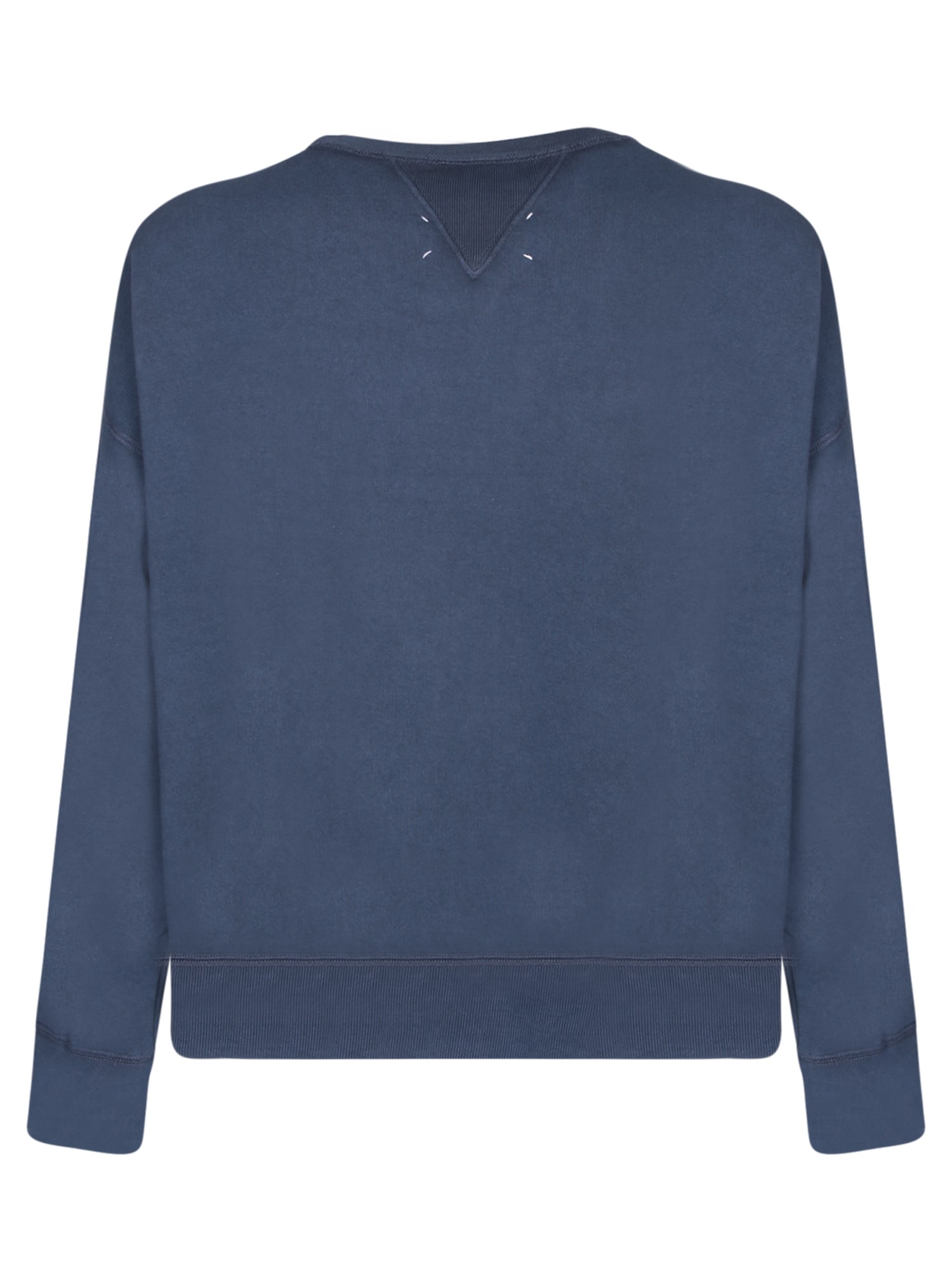 Shop Maison Margiela Reverse Logo Blue Sweatshirt