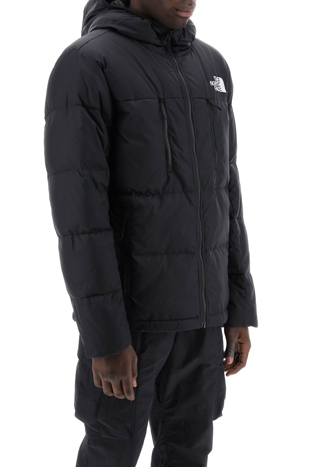 Shop The North Face Himalayan Short Hooded Down Jacket In Tnf Black (black)