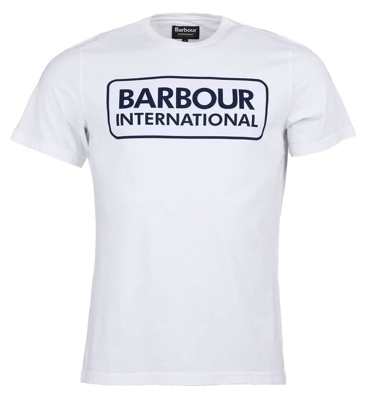 Barbour Large Logo White Blue T-shirt