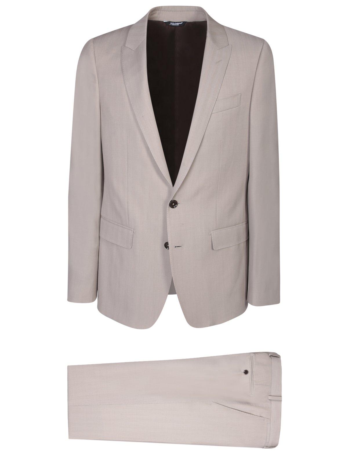 Shop Dolce & Gabbana Single-breasted Tailored Suit In Grigio