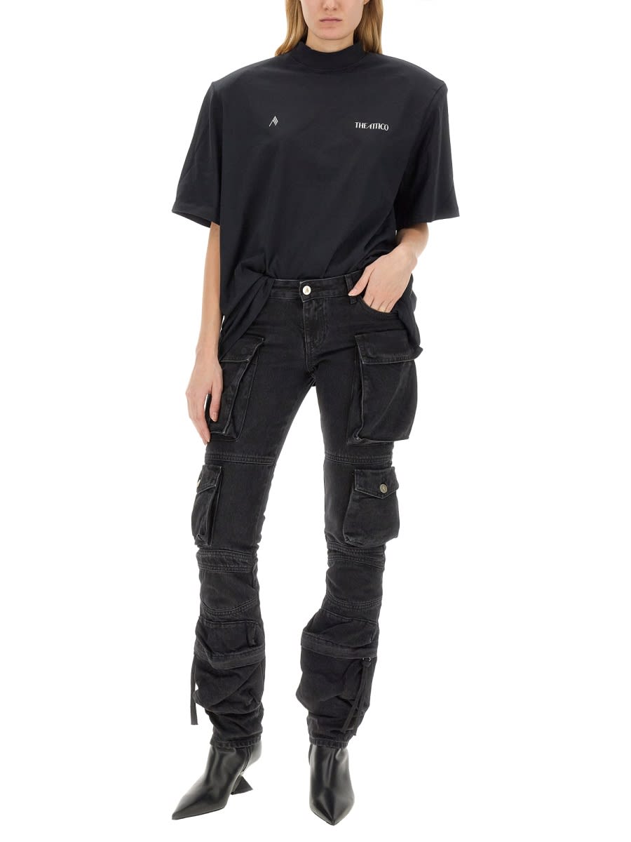 Shop Attico Cargo Jeans In Black