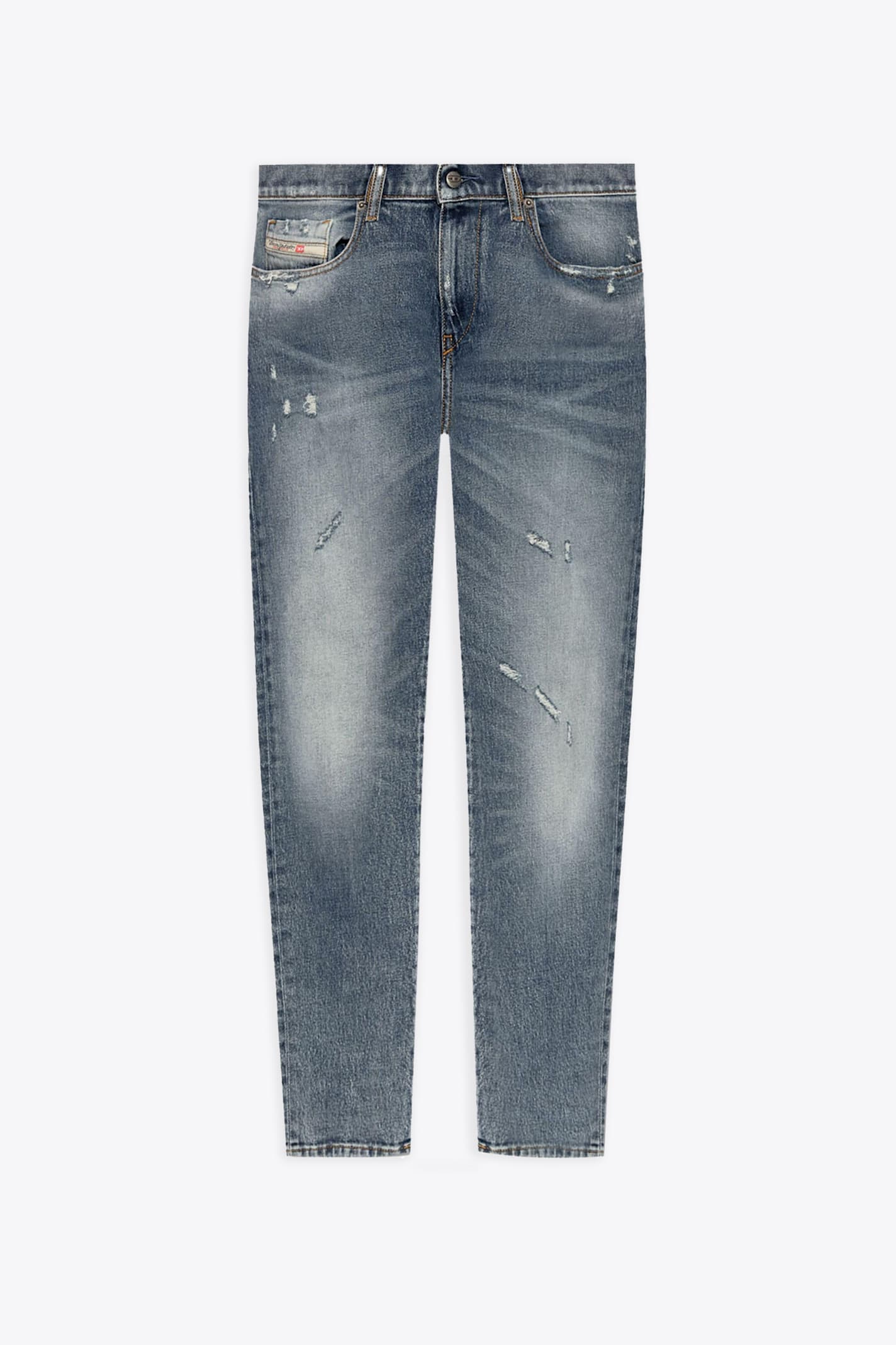 2019 D-strukt L.30 Faded and distressed blue denim slim fit jeans - 2019 D-Strukt