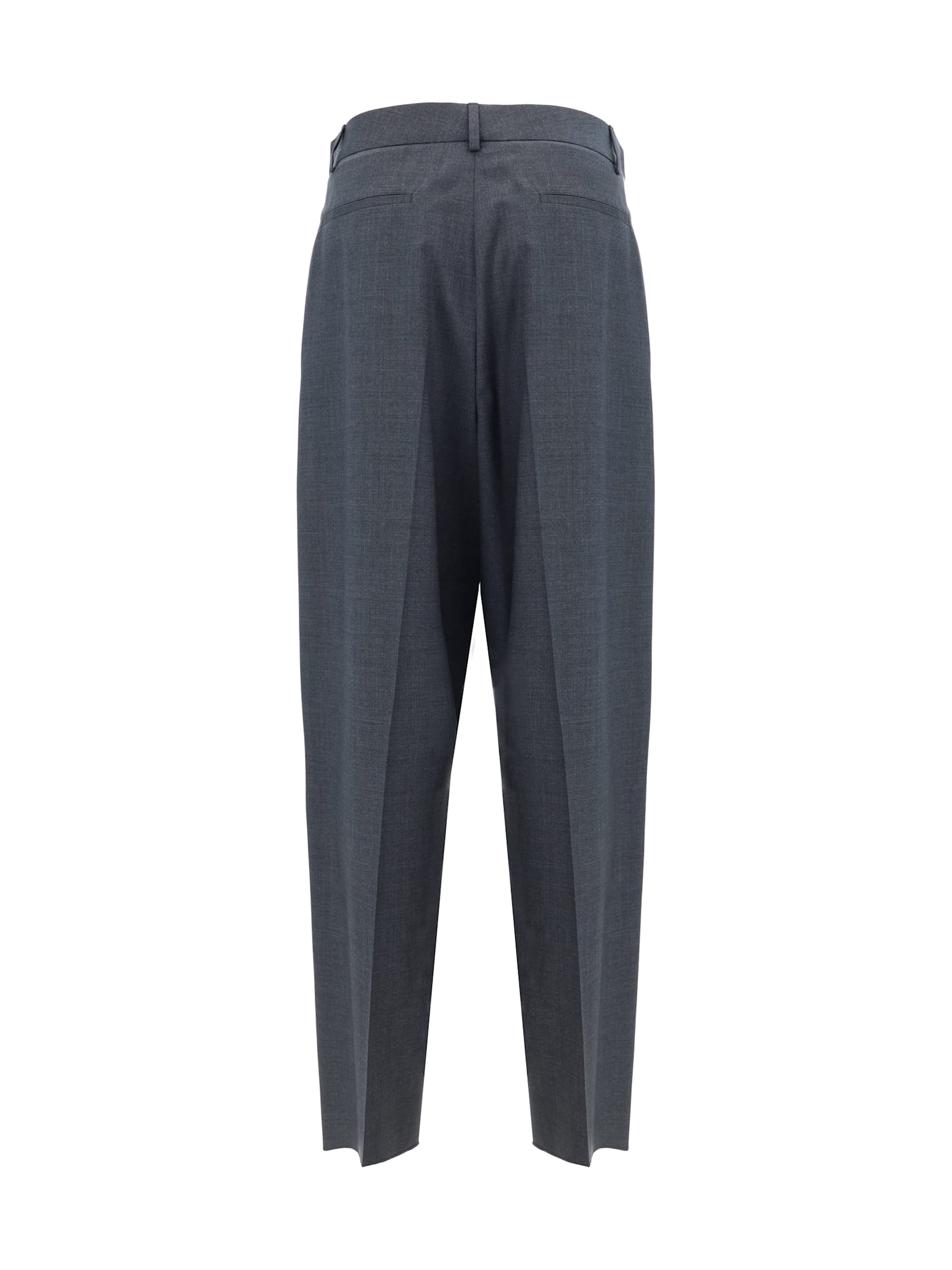 Shop Valentino Pants In Grigio Melange