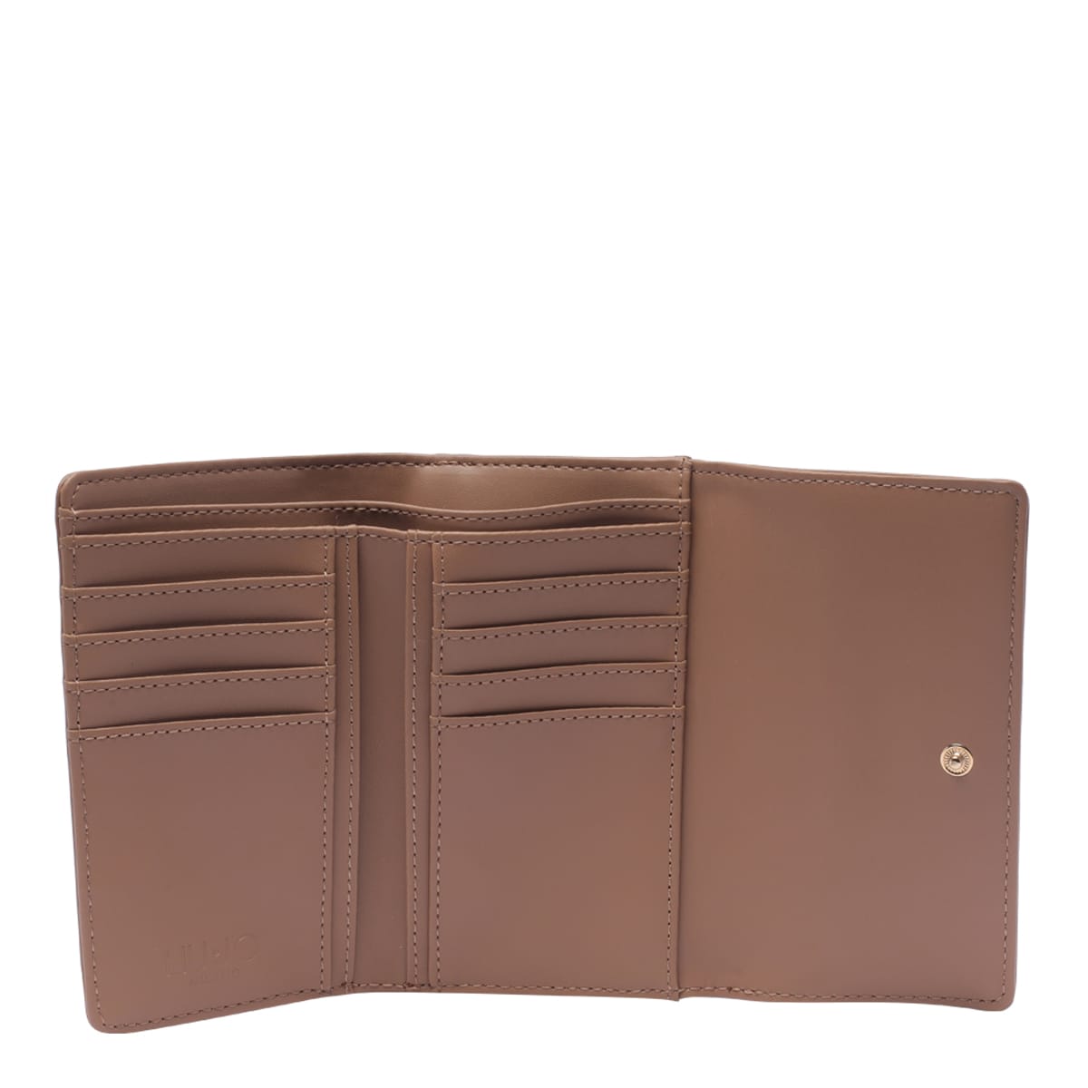 Shop Liu •jo Medium Logo Wallet In Brown