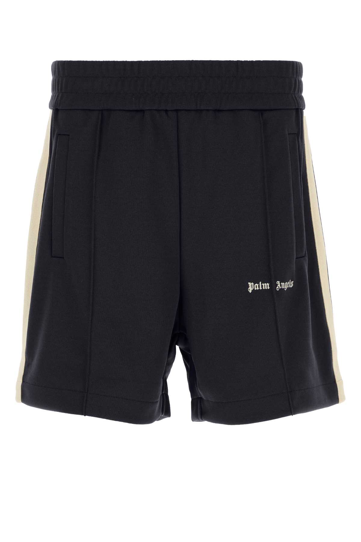 Black Polyester Bermuda Shorts