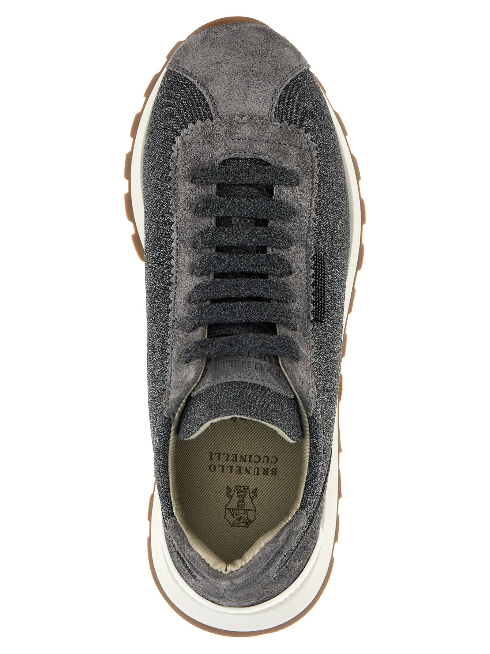 Shop Brunello Cucinelli Monile Sneakers In Gray