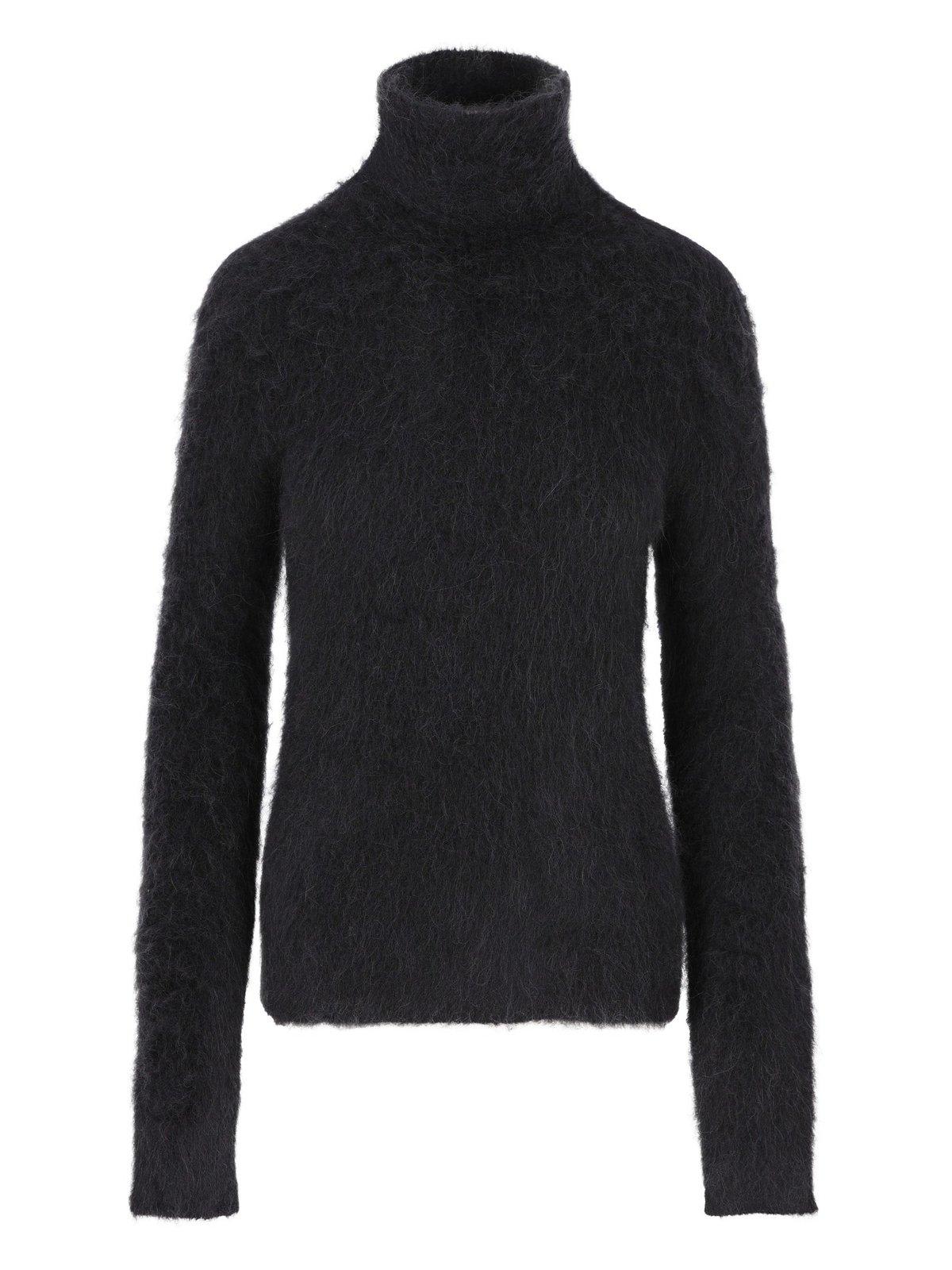 Shop Sportmax Turtleneck Knitted Jumper In Nero