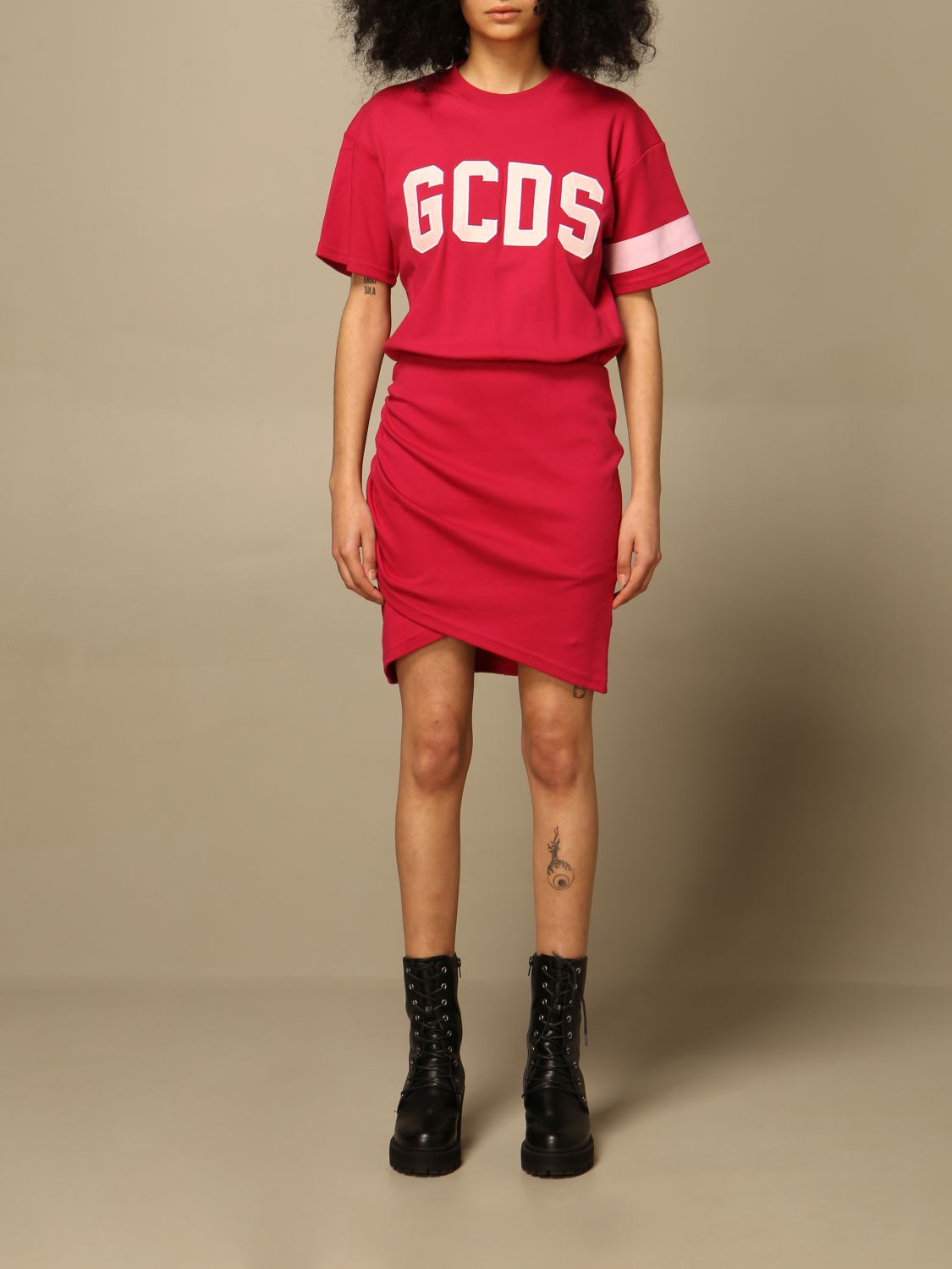 Gcds Dresses GCDS DRESS GCDS COTTON DRESS WITH BIG LOGO