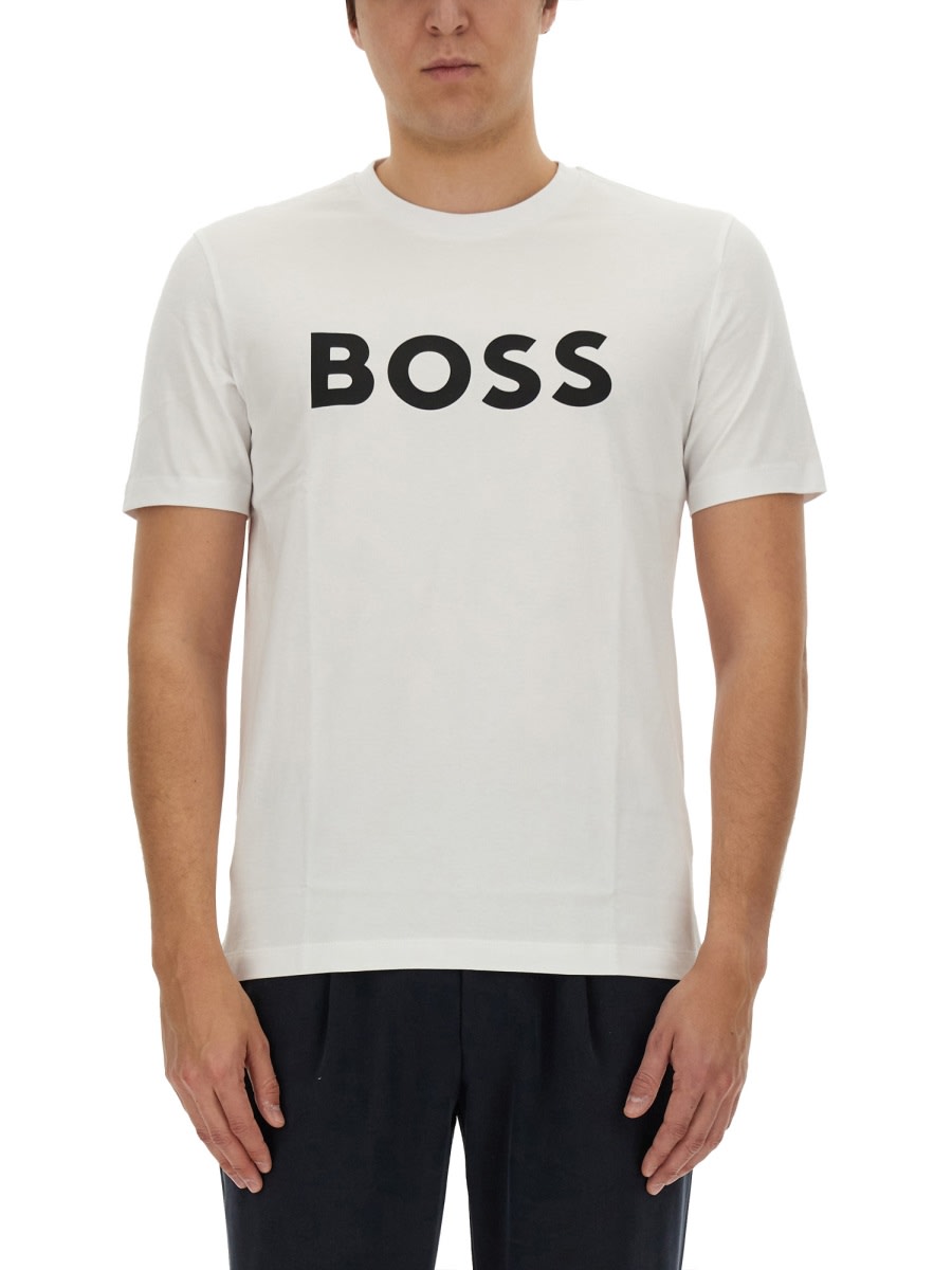 Shop Hugo Boss T-shirt With Logo In White