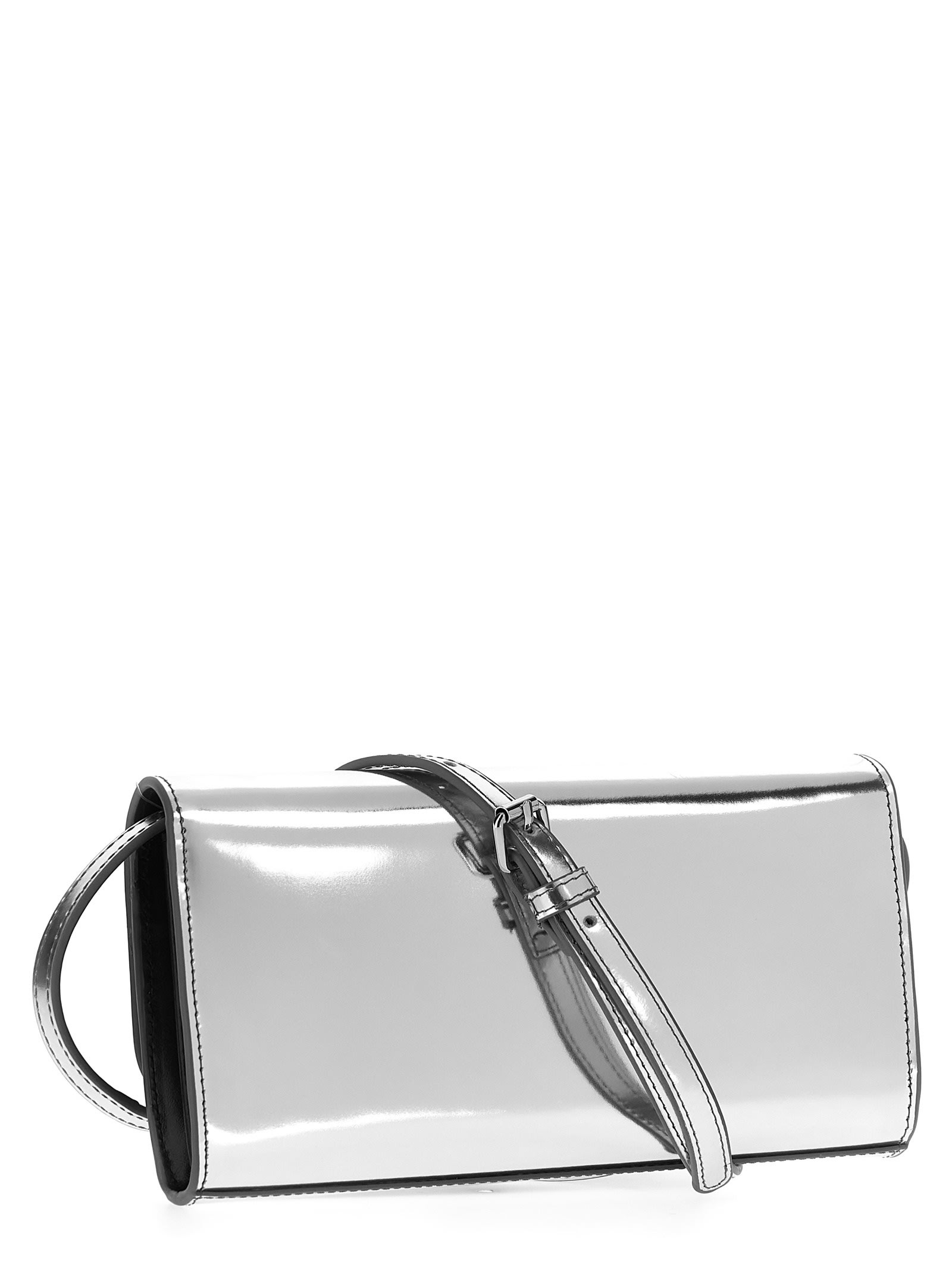 Shop Diesel 1dr Wallet Strap Wallet In Silver