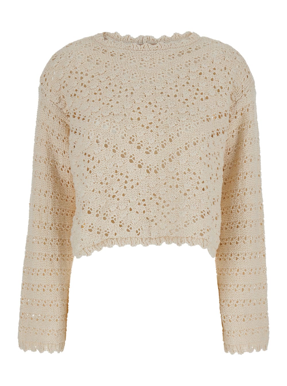 Shop Twinset Knit In Bianco