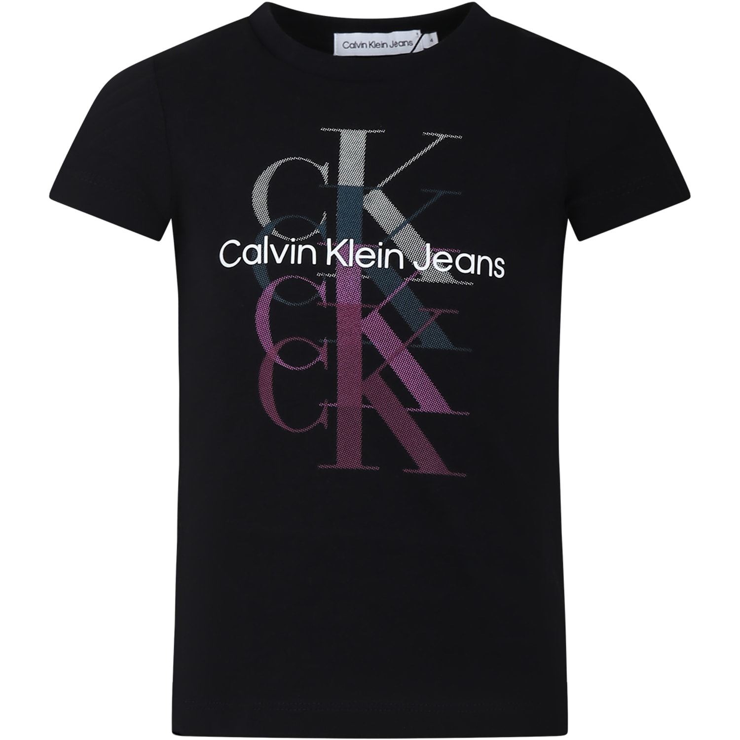 CALVIN KLEIN BLACK T-SHIRT FOR GIRL WITH LOGO