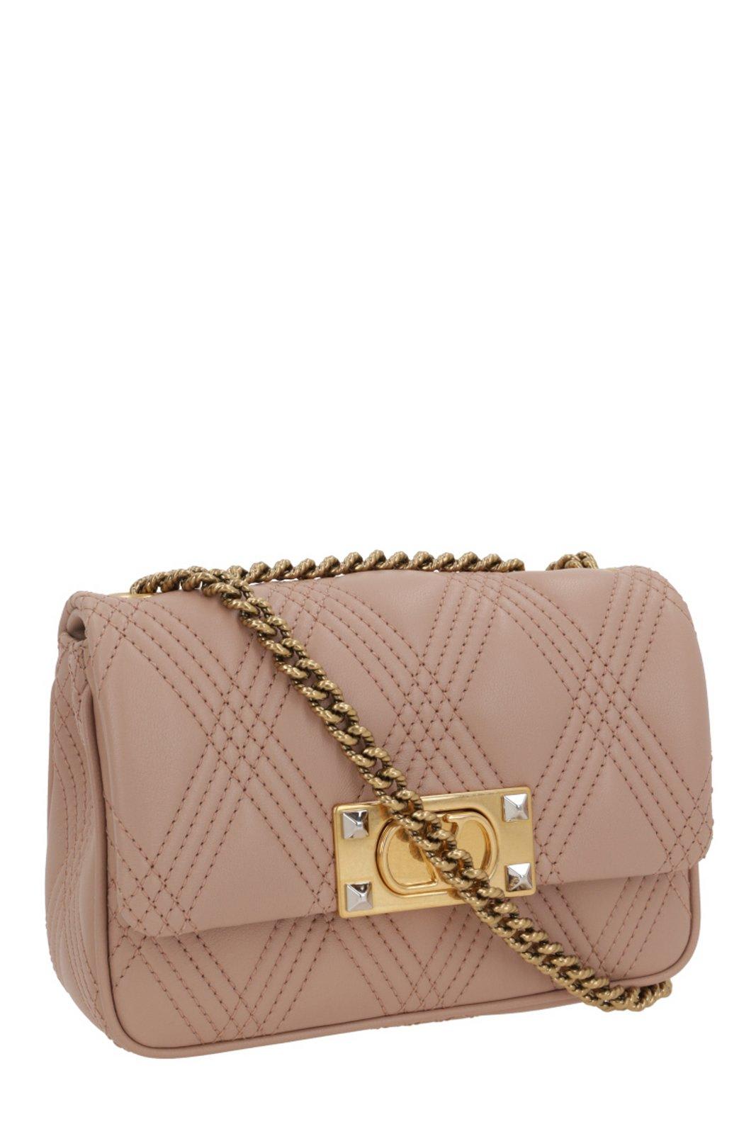 Valentino Garavani Rockstud Foldover Top Shoulder Bag In Pink