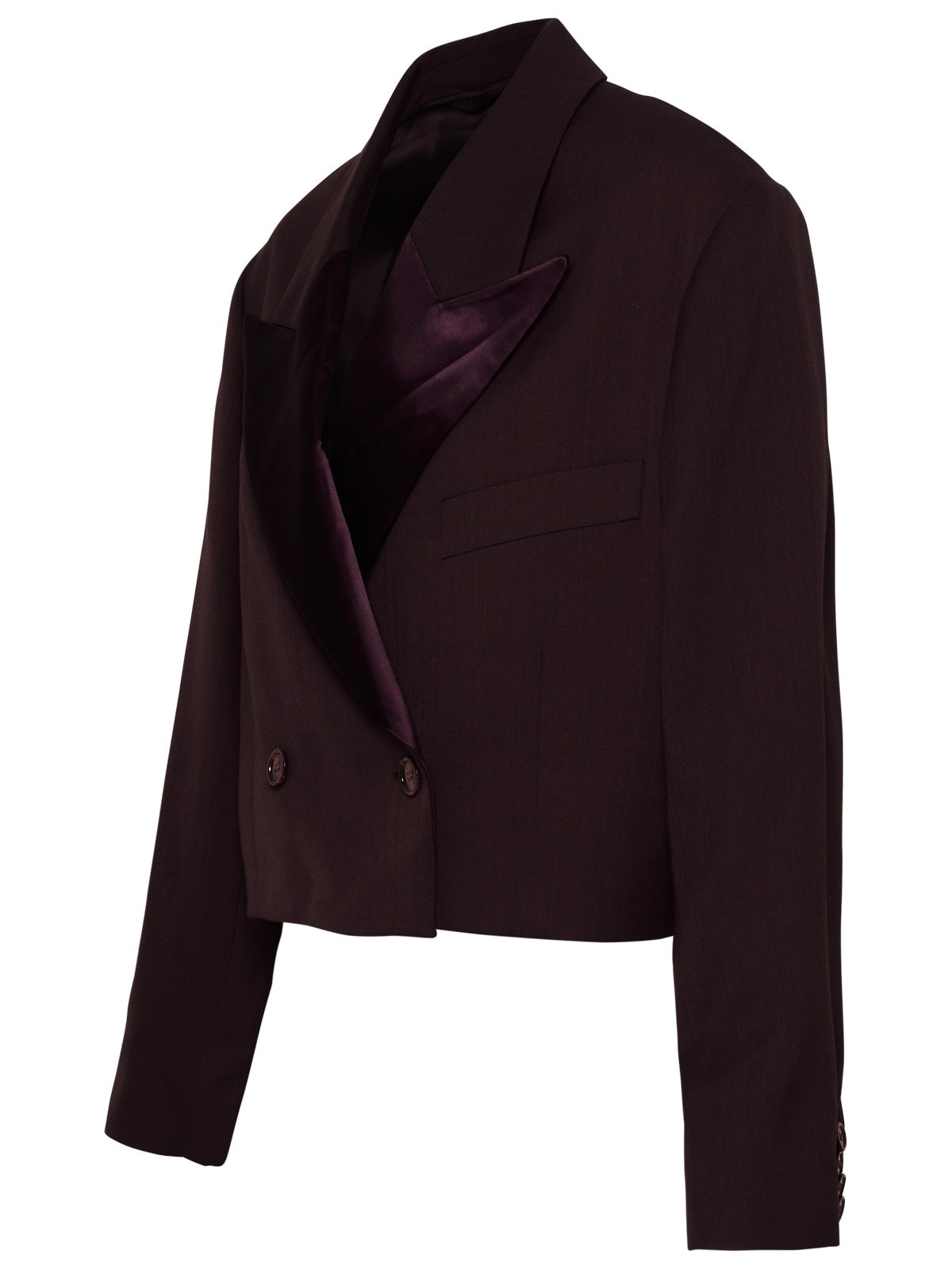 Acne Studios Burgundy Wool Blend Blazer In Bordeaux
