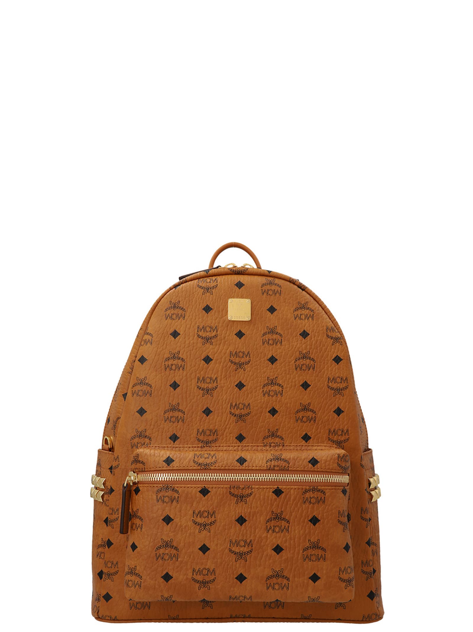 Mcm Stark Visetos Small Backpack In Brown