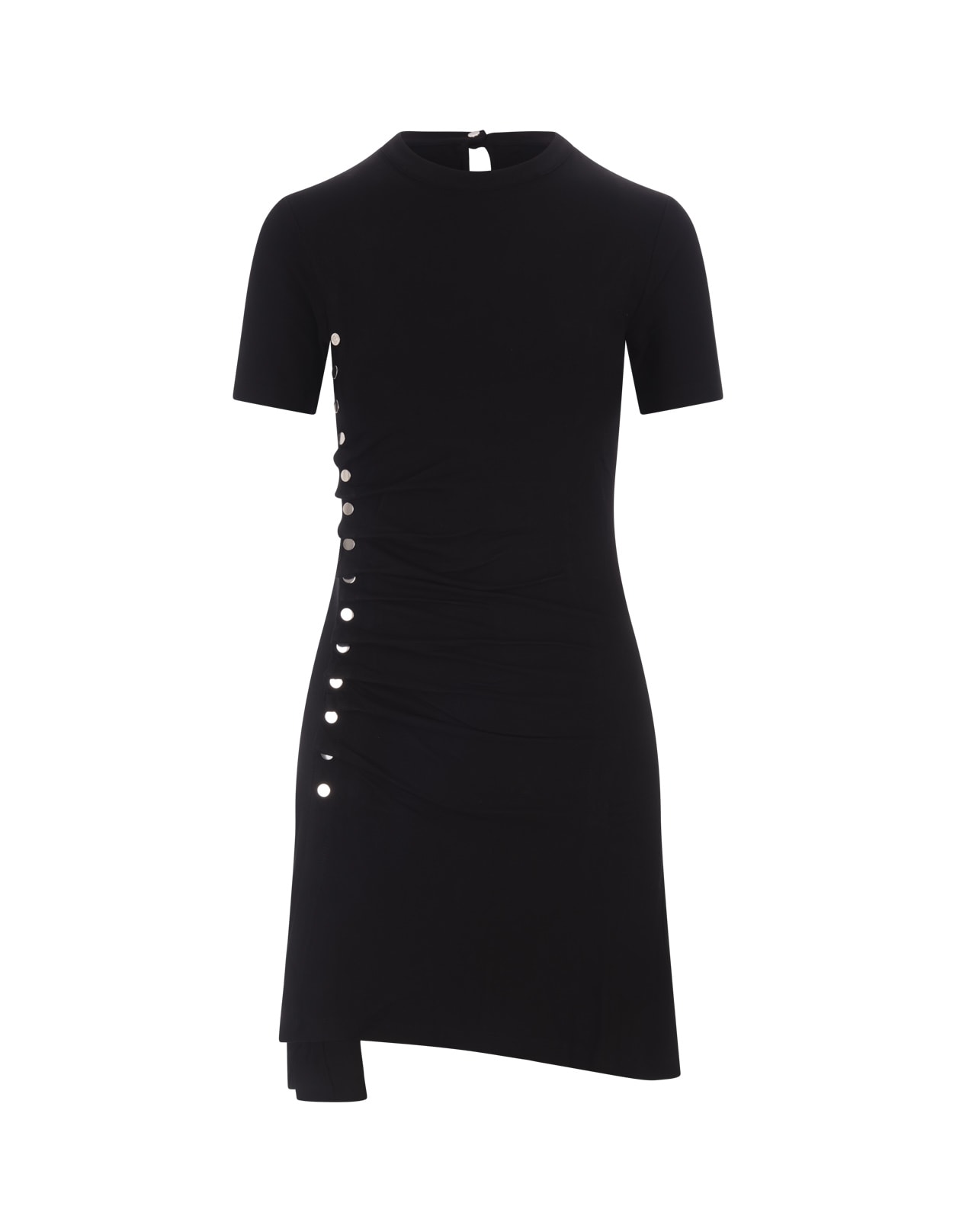 Shop Rabanne Black Mini Dress With Draping