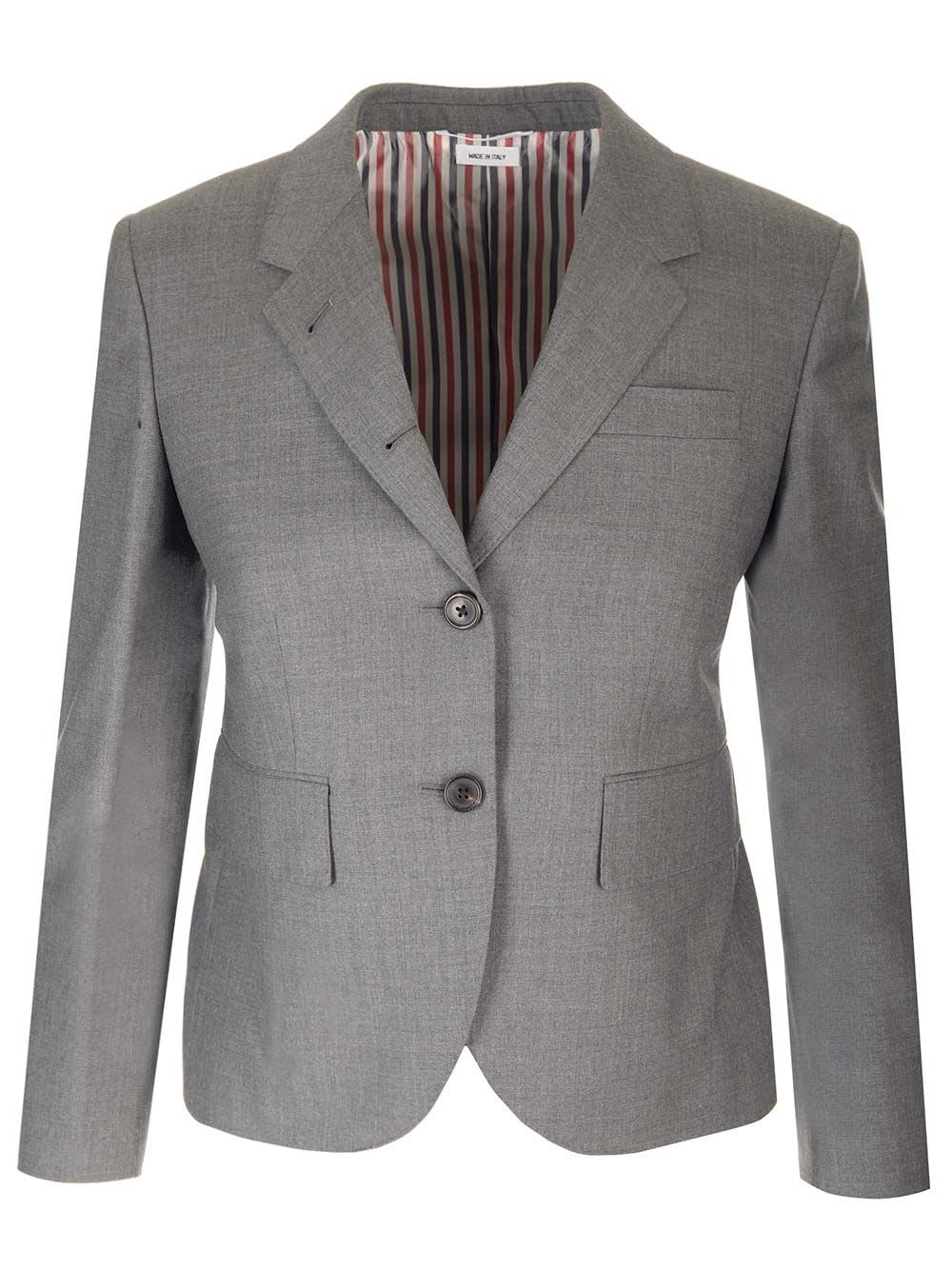 Shop Thom Browne Slim Fit Cropped Blazer In Grey