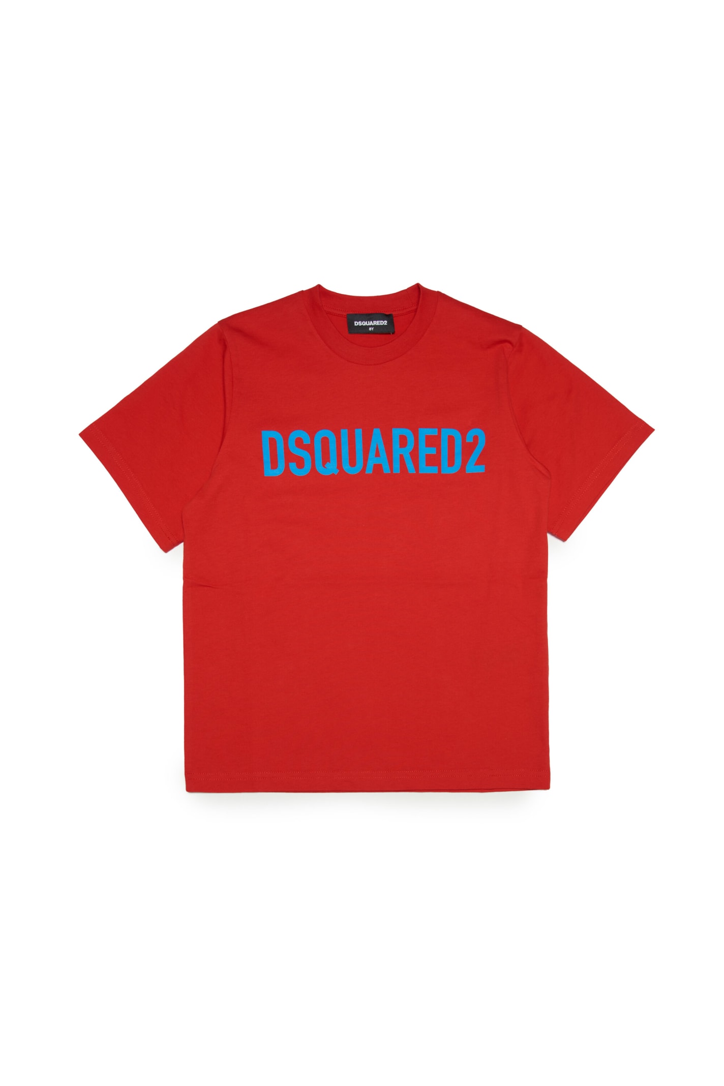Dsquared2 Kids' D2t857u Slouch Fit-eco T-shirt Dsquared Red Organic Cotton T-shirt With Logo In Rosso