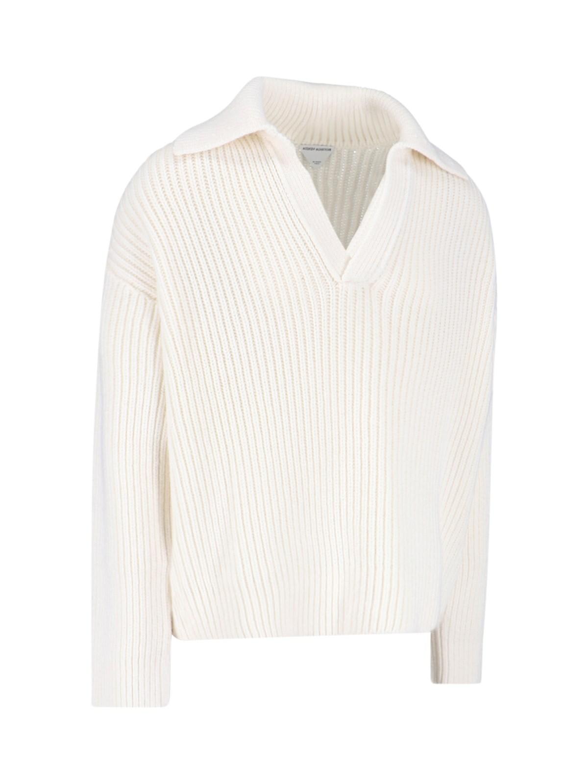 Shop Bottega Veneta Ribbed Sweater In White