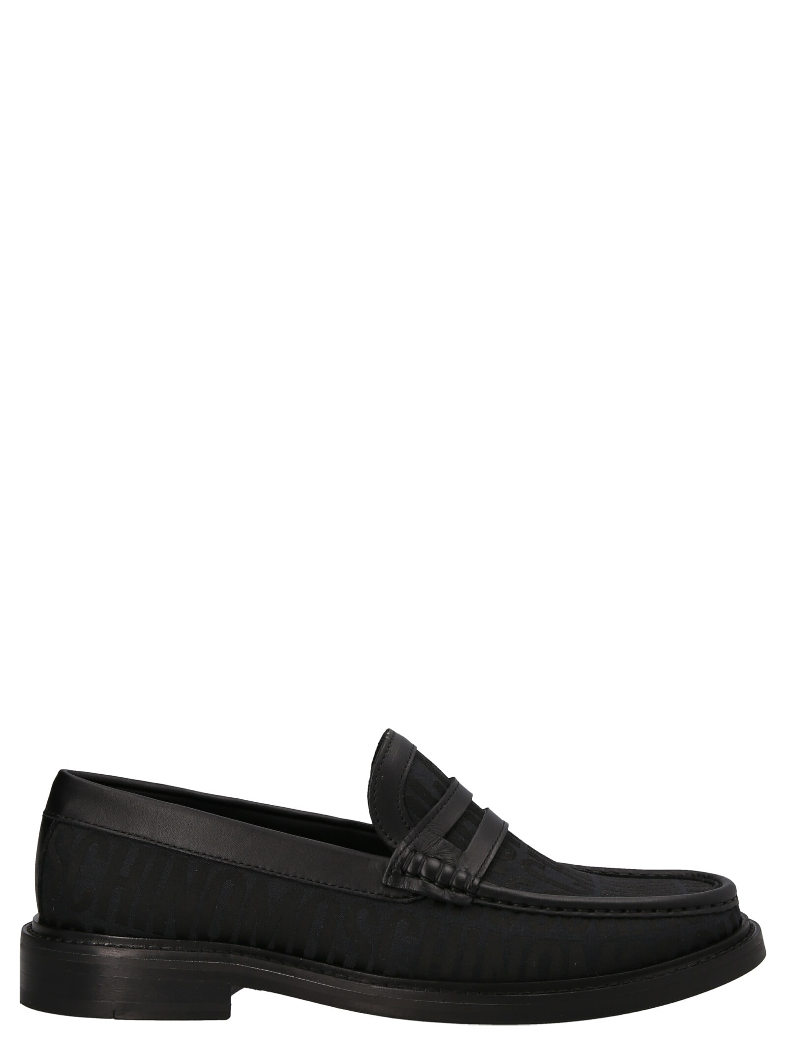 Moschino College Loafers In Black
