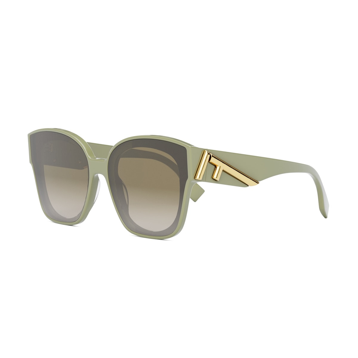 Shop Fendi Fe40098i  First 95p Verde Chiaro Sunglasses