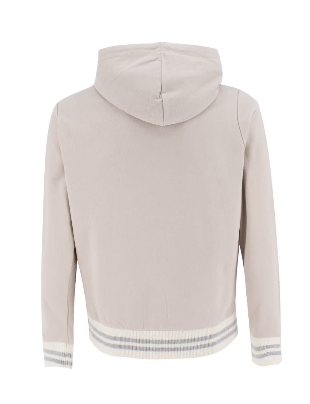 Shop Eleventy Hoodie In Sand And White