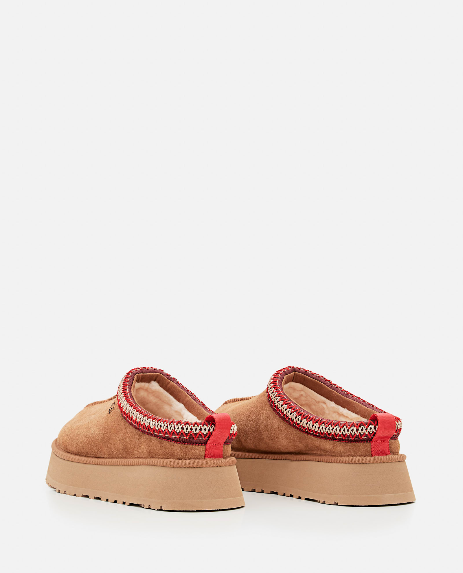 Ugg Platform Slip-on Shoes With Decorative Braided Trim In Brown