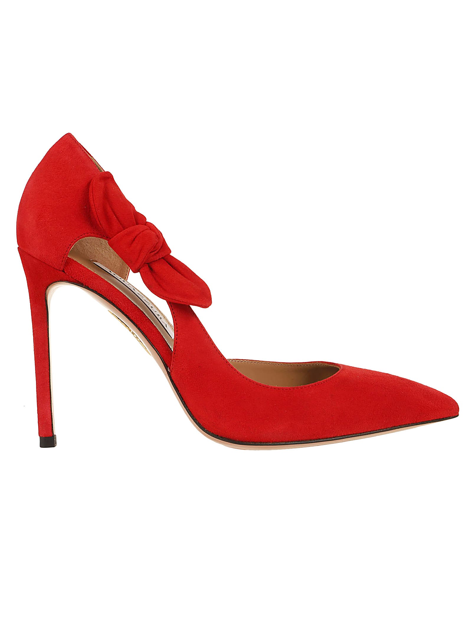 Shop Aquazzura Very Bow Tie Pump 105 In Lipstick