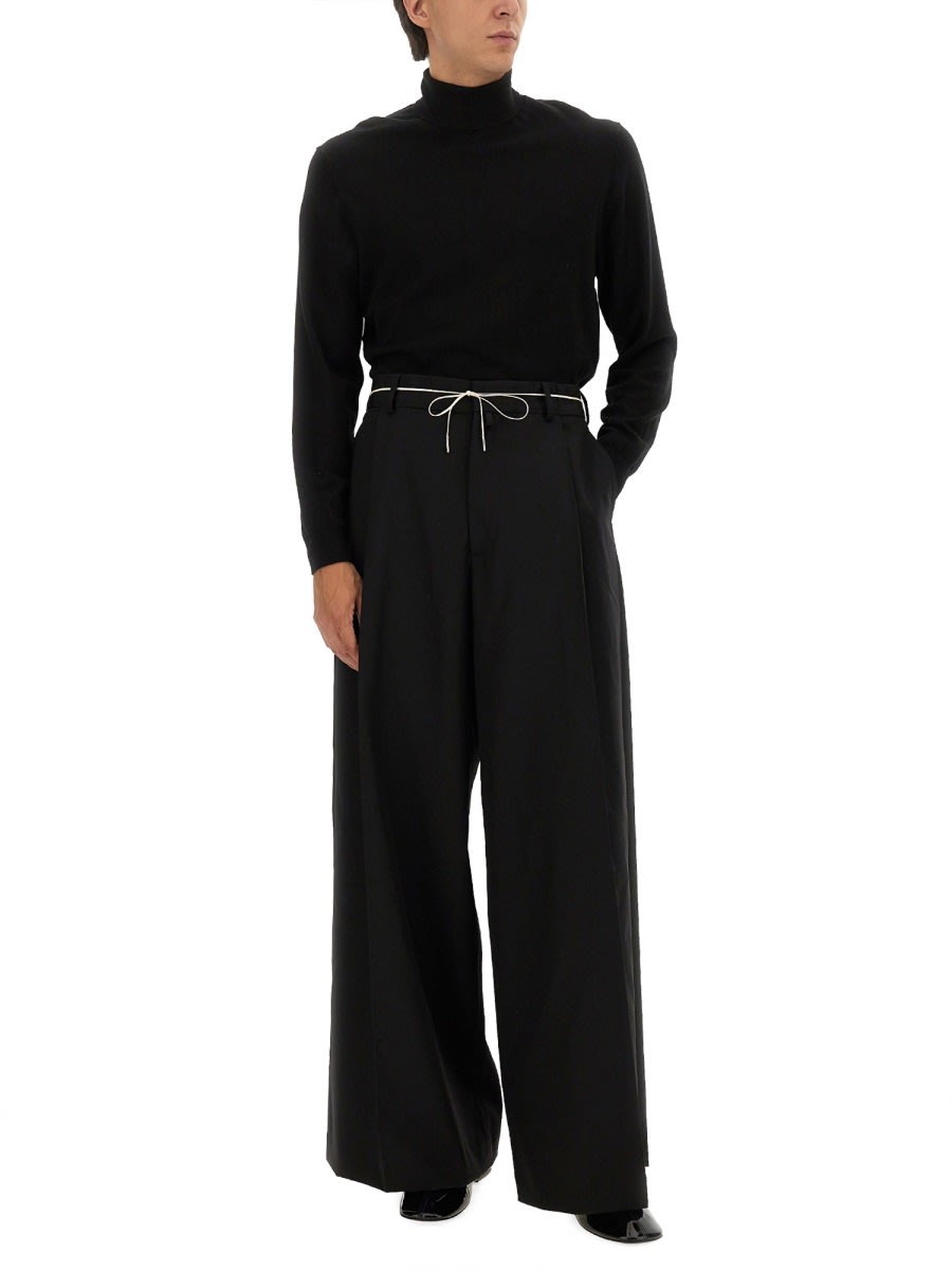 Dries Van Noten Wide-leg Trousers Featuring Pleated Front In Black