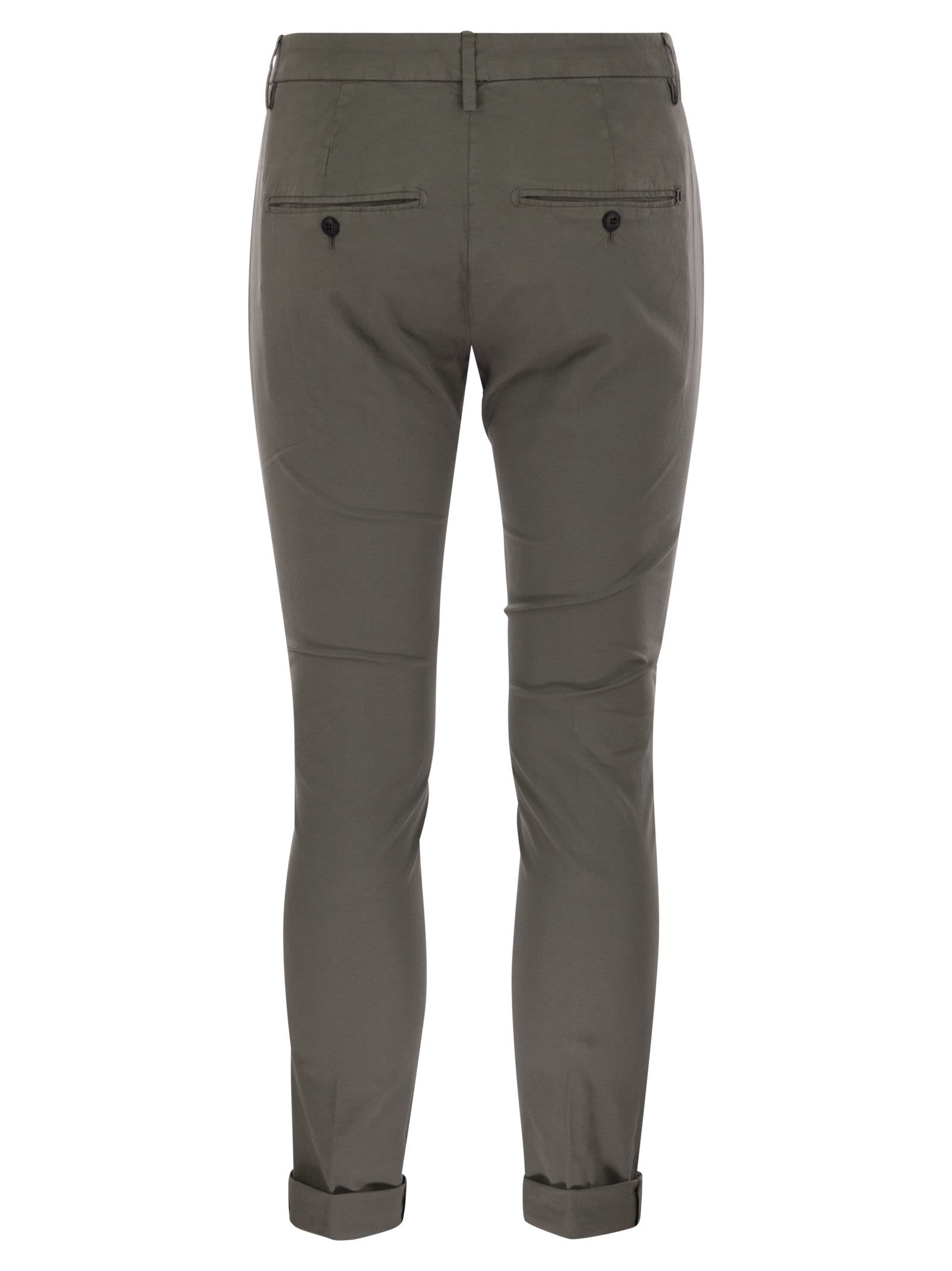 Dondup Gaubert Slim Fit Gabardine Trousers In Grey