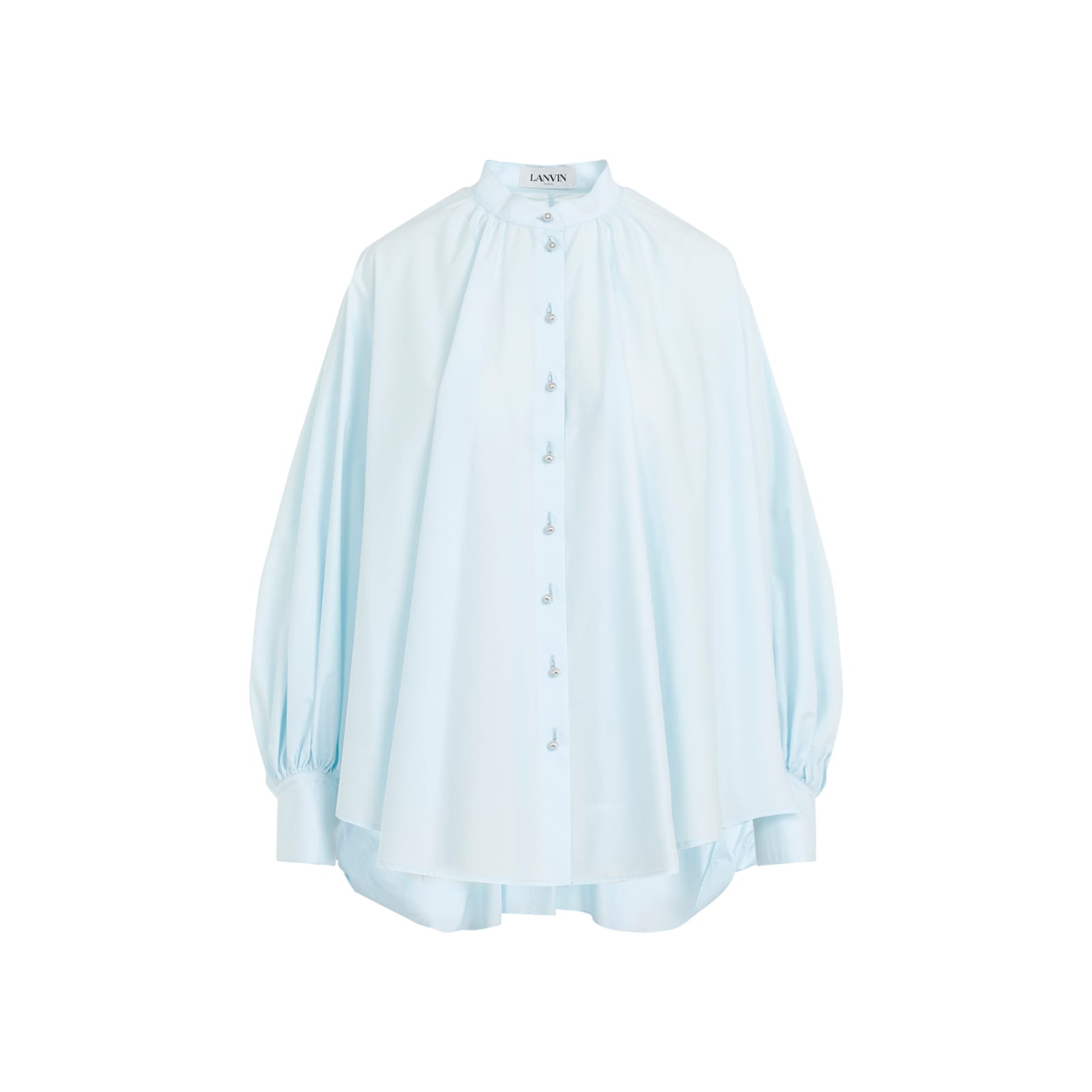 Shop Lanvin Puff Sleeve Shirt In  Blue