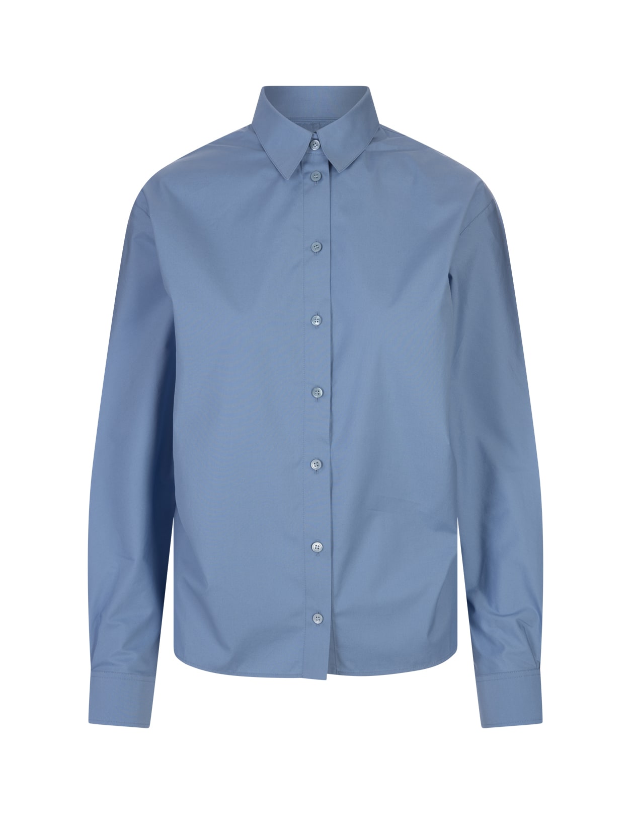 Shop Marni Light Blue Poplin Shirt