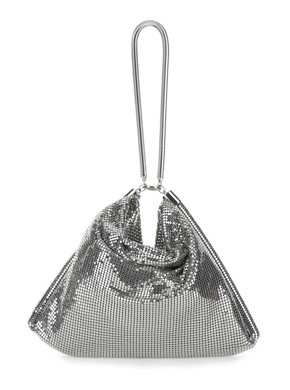 Shop Rabanne Pixel Silver Handbag In Metal Mesh Woman In Metallic