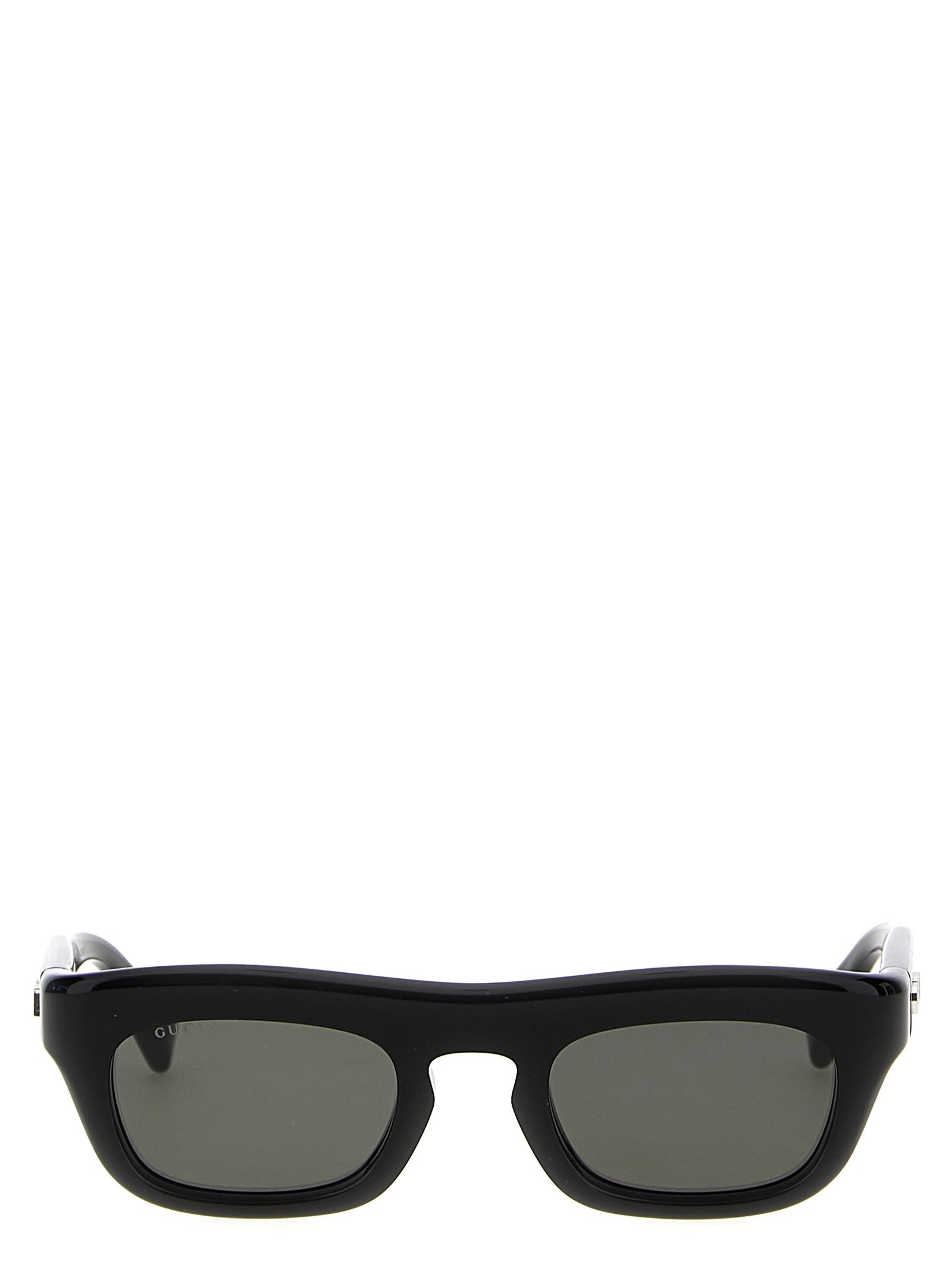 Shop Gucci Rectangular Sunglasses In Black