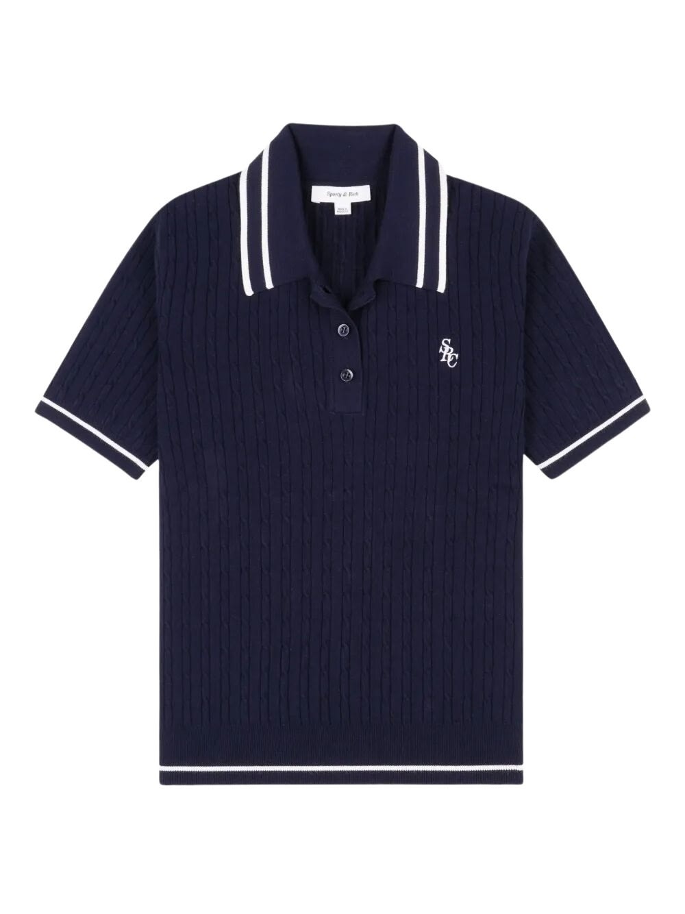 Sporty & Rich Src Mini Cable Polo In Blue