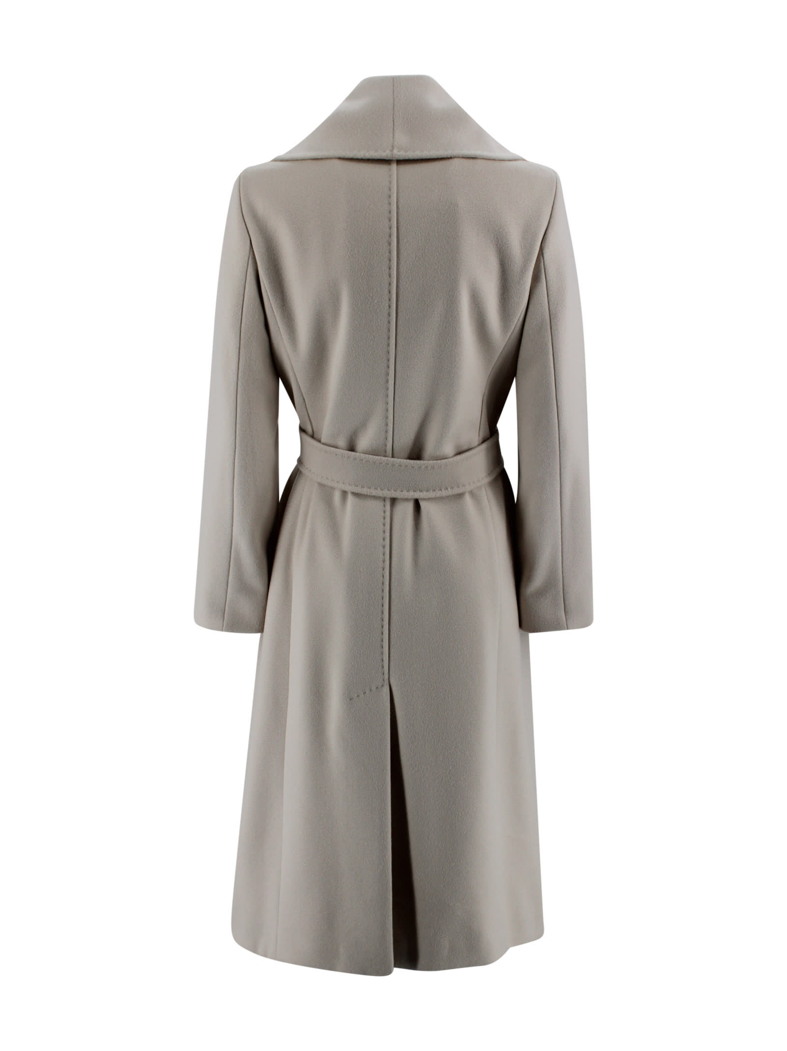 Max Mara Pure Wool Drape Coat In Gray