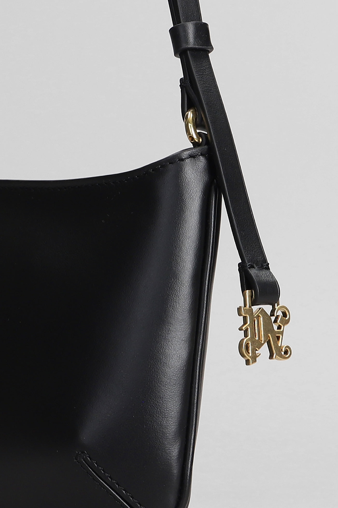 Shop Palm Angels Georgina Shoulder Bag In Black Leather