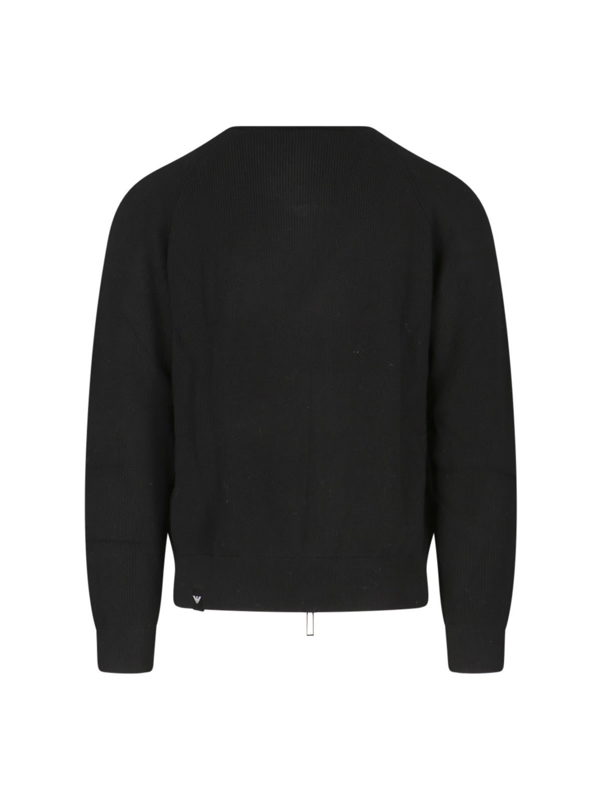 Shop Emporio Armani Knit Zip Cardigan In Black