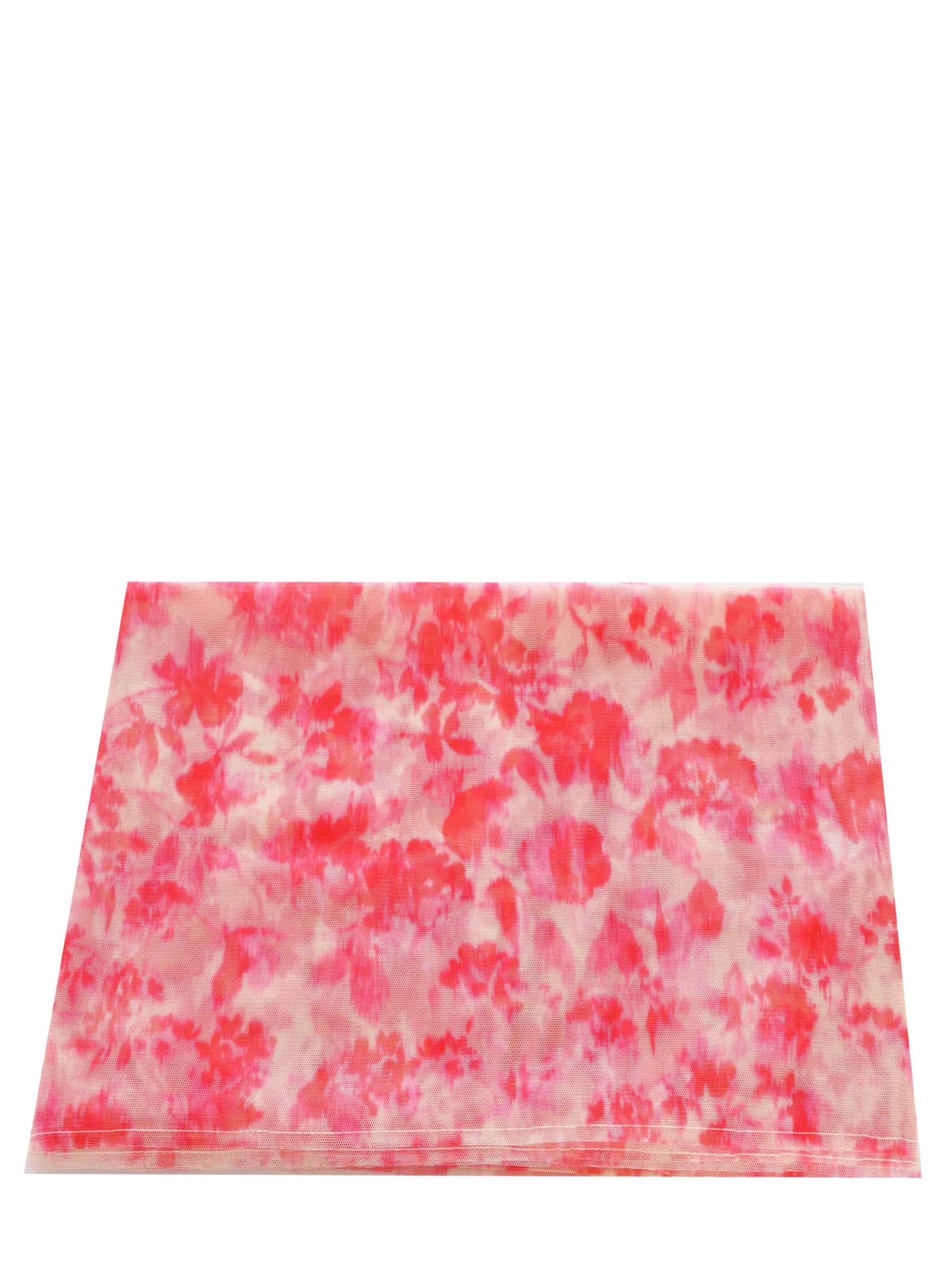 Shop Philosophy Di Lorenzo Serafini Scarf  Abstract Made Of Tulle In Bianco Rosa
