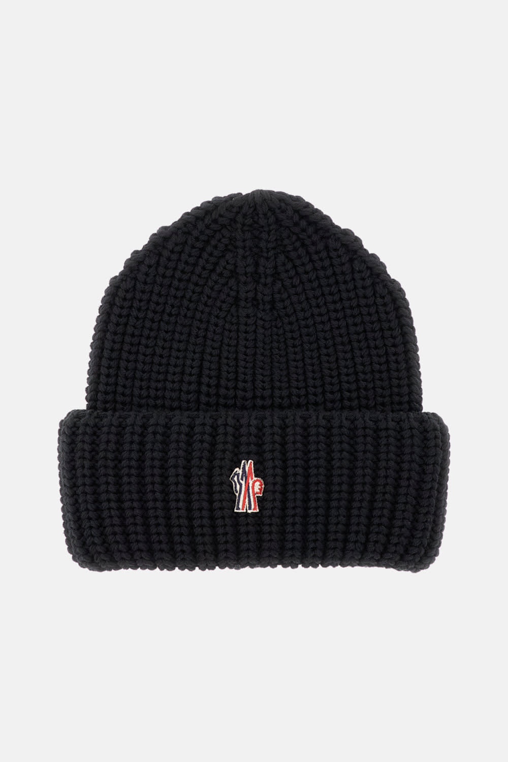 Moncler Grenoble Ribbed Beanie With Logo In Black